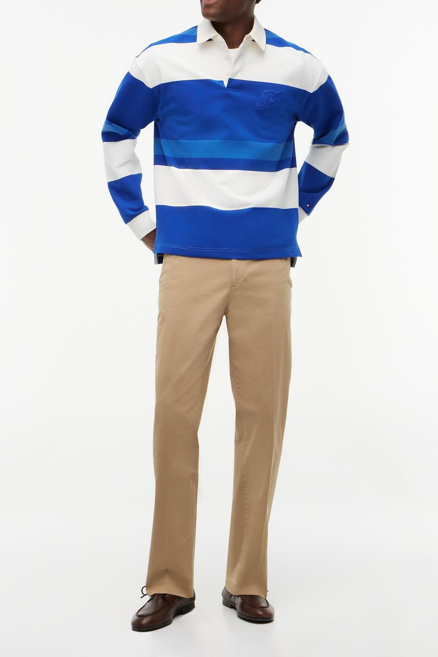 RELAXED STRIPE RUGBY SWEATSHIRT REGAL BLUE/MULTI 2