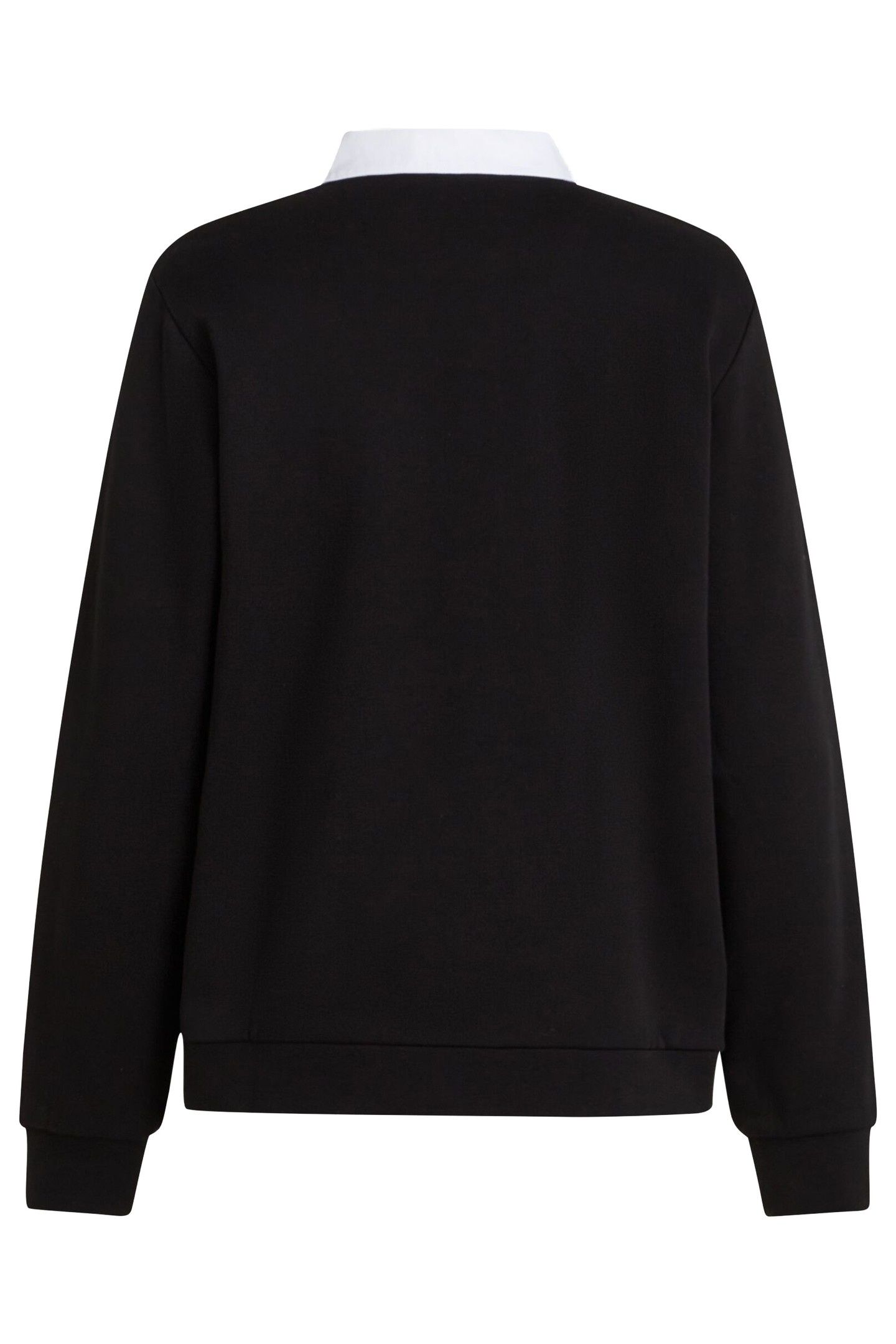 POPLIN COLLAR SWEATSHIRT BLACK 2