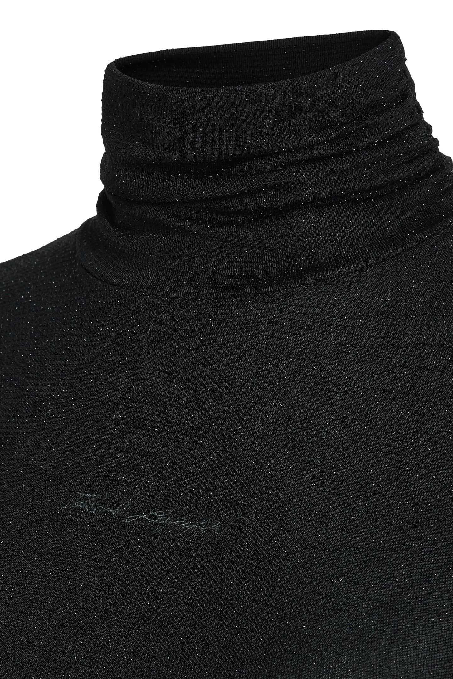 SHINY MOCK NECK LS TOP BLACK 2