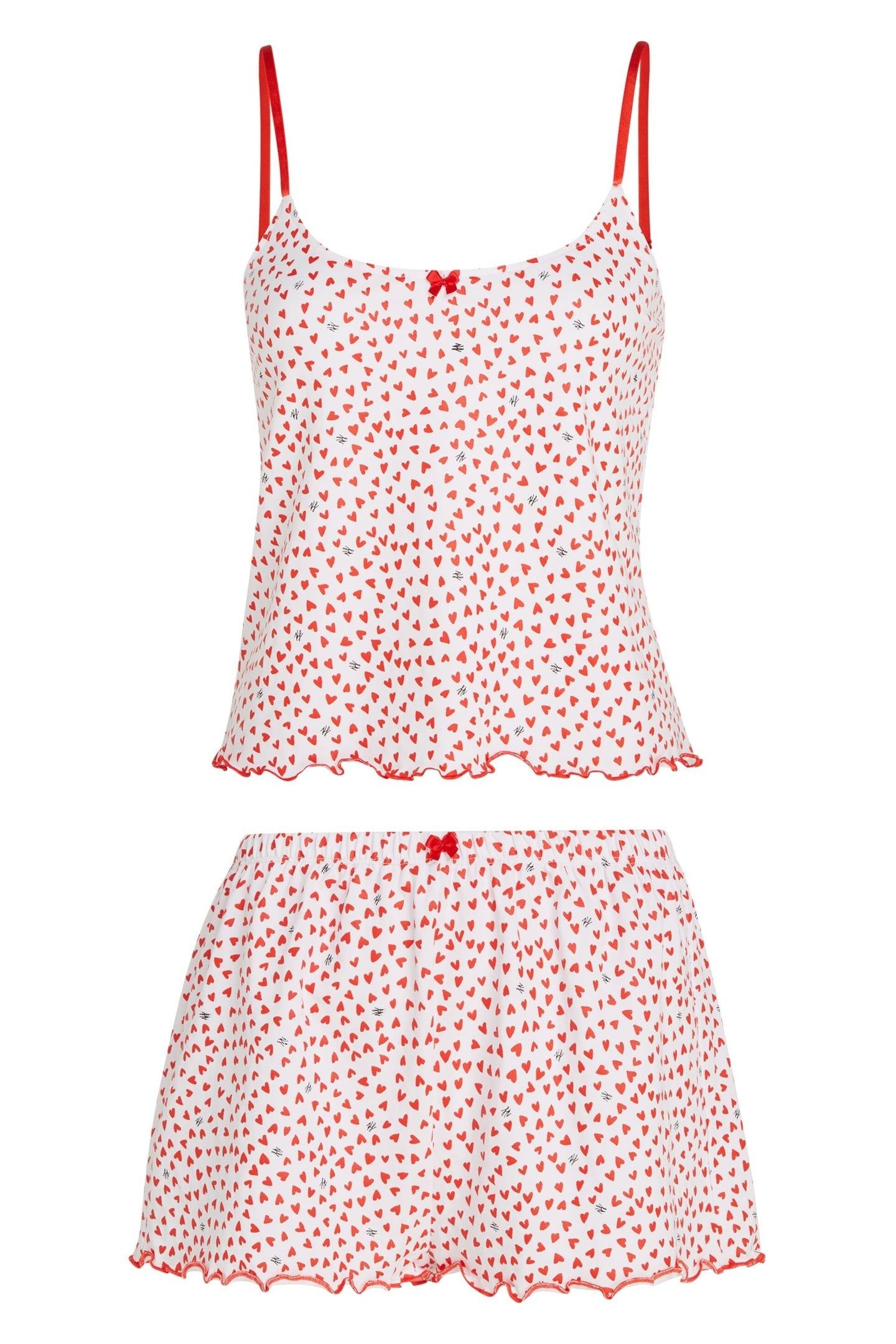 KARL HEART CAMI PJ SET WHITE-RED KARL HEART 3