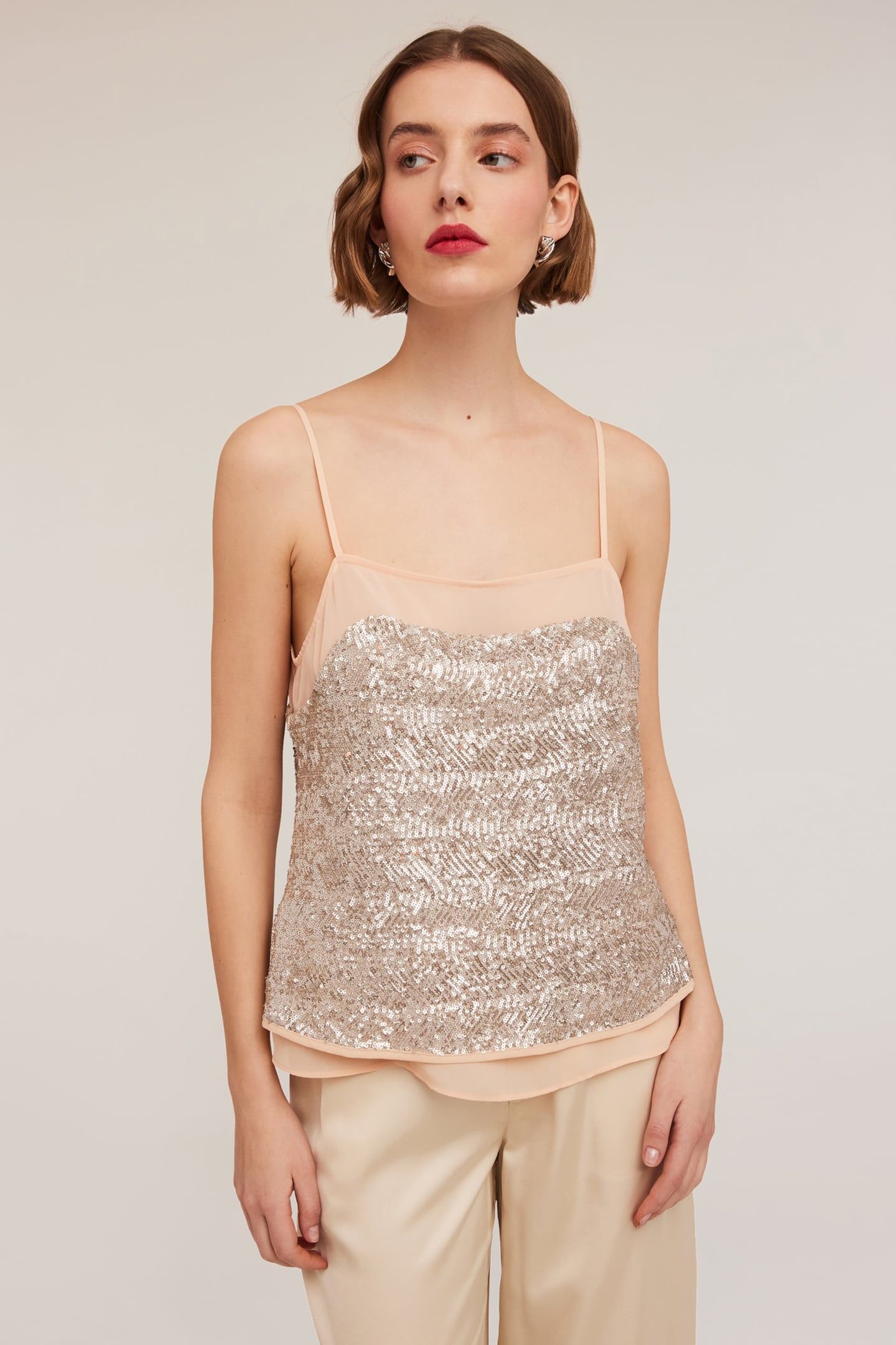 FULLY SEQUINNED TOP PINK 1