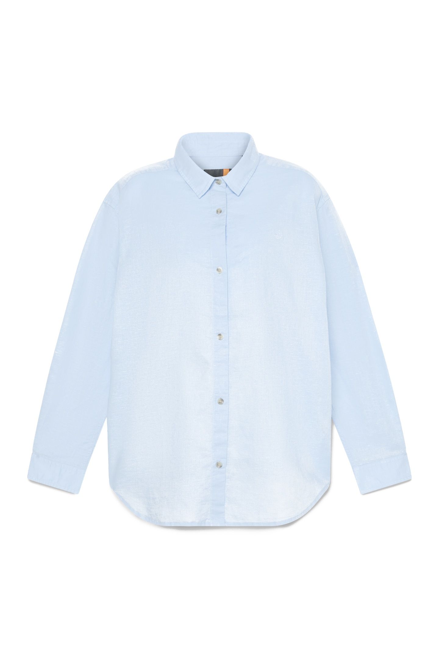 LINEN BLEND LONG-SLEEVE SHIRT MEDIUM BLUE 3