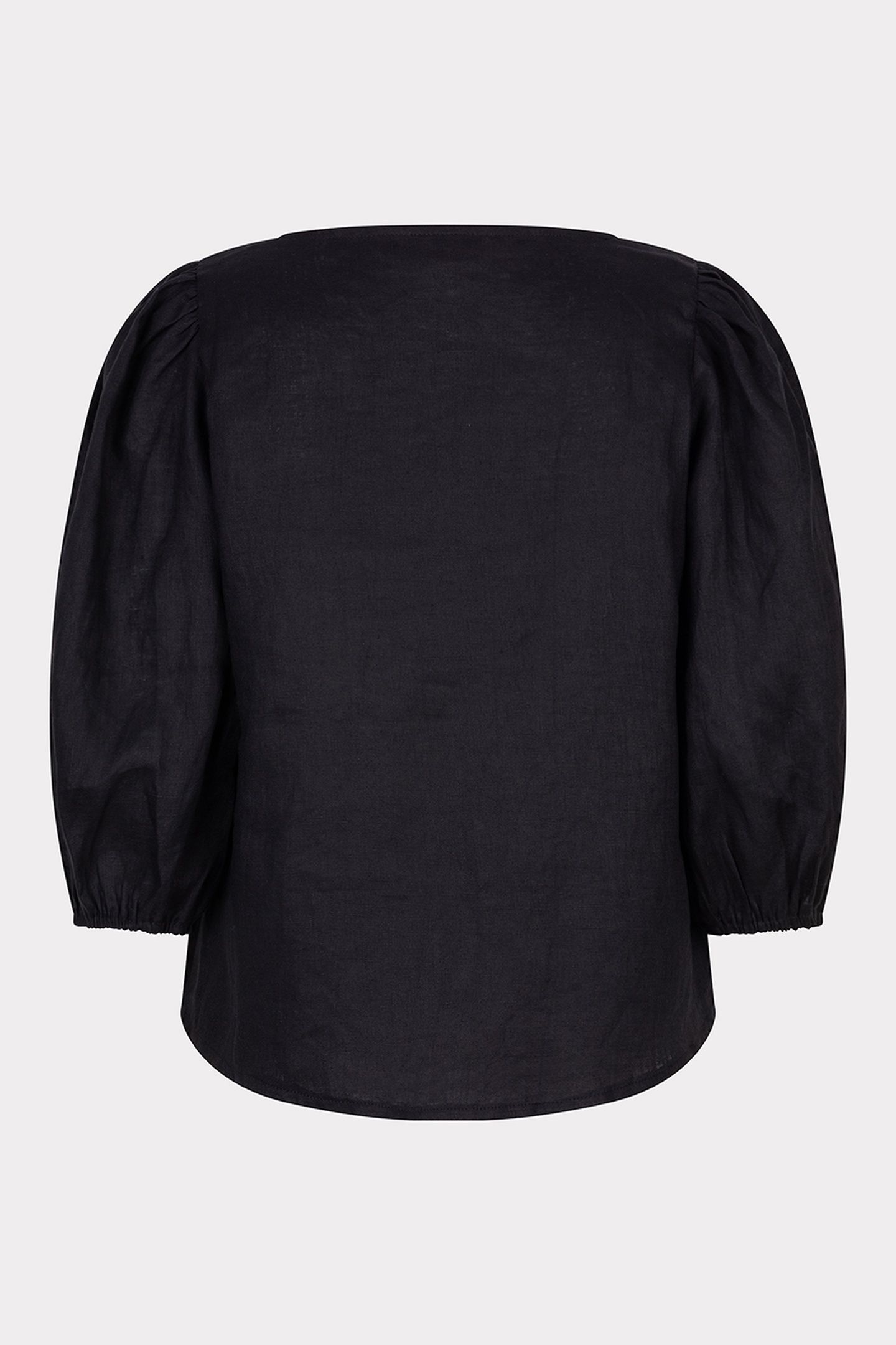 BLOUSE R-NECK LINEN BLACK 5