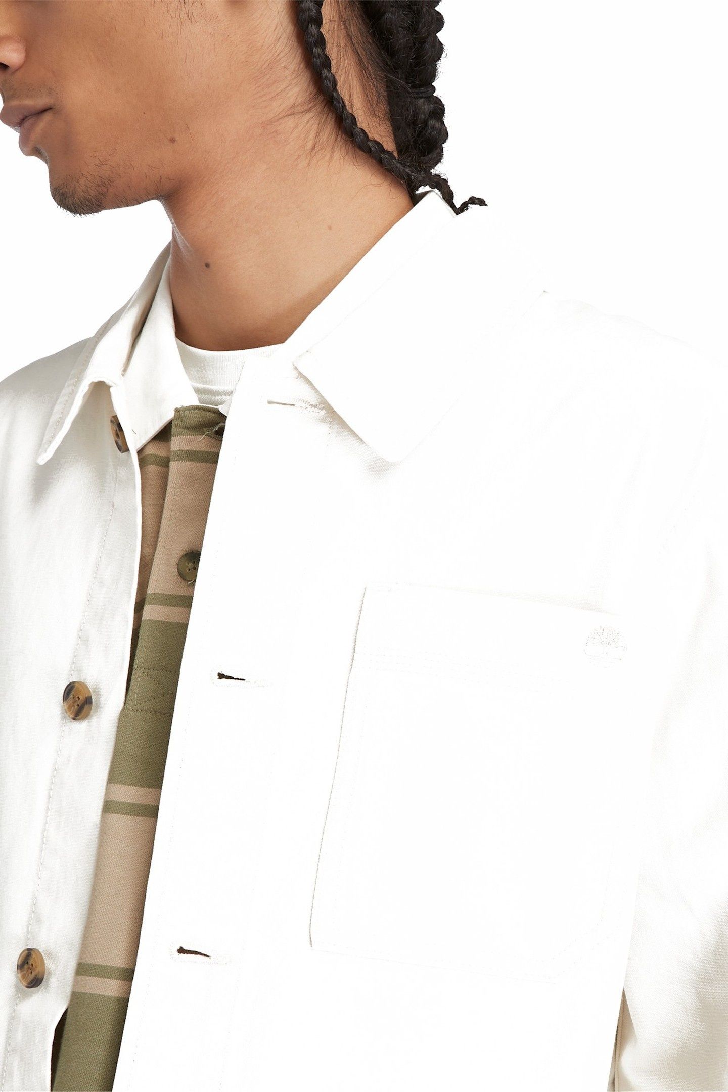 WASHED CANVAS CHORE JACKET VINTAGE WHITE 4