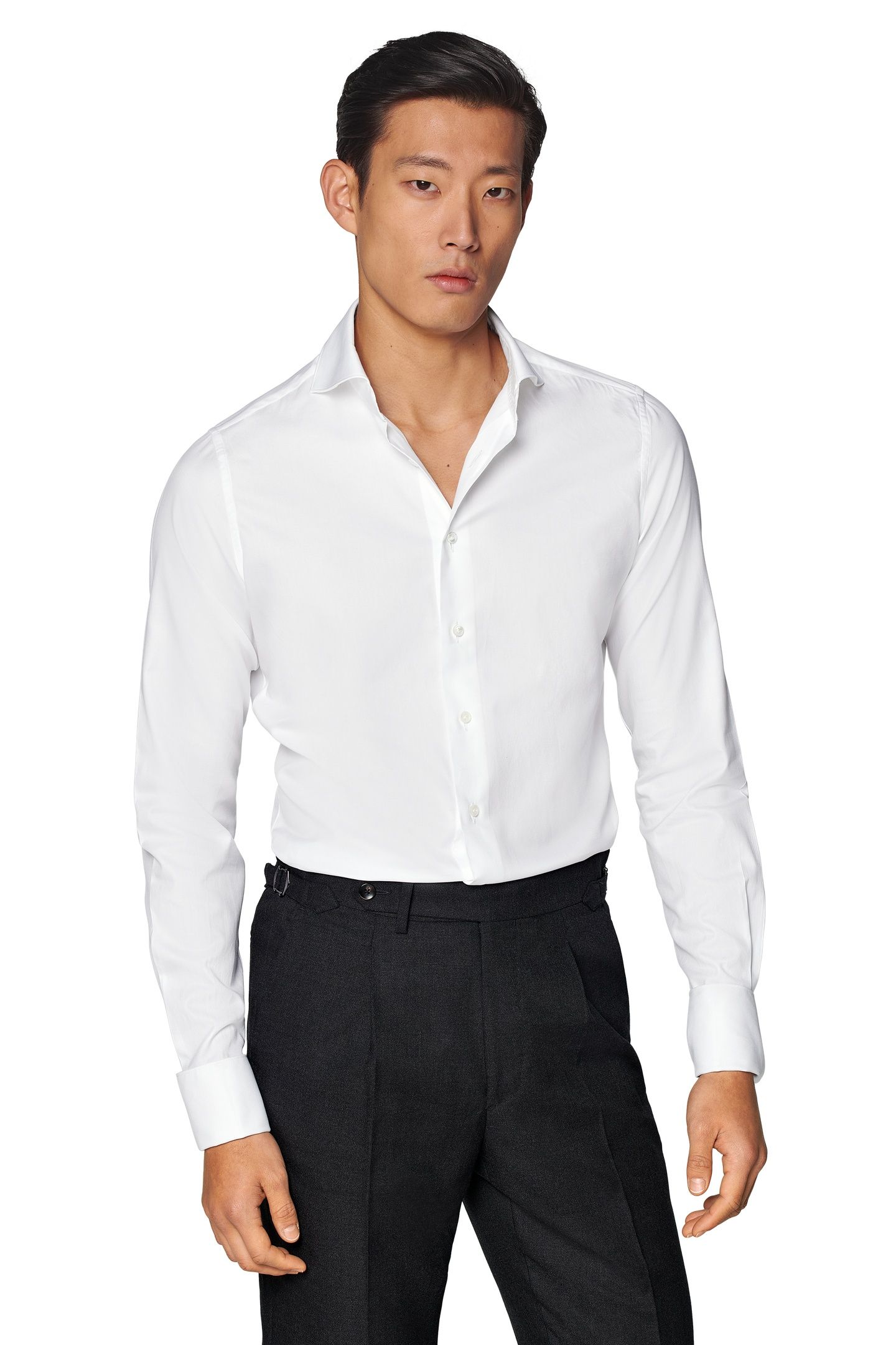 WHITE SF CUTAWAY DOUBLE CUFF FORMAL SHIRTS WHITE 3