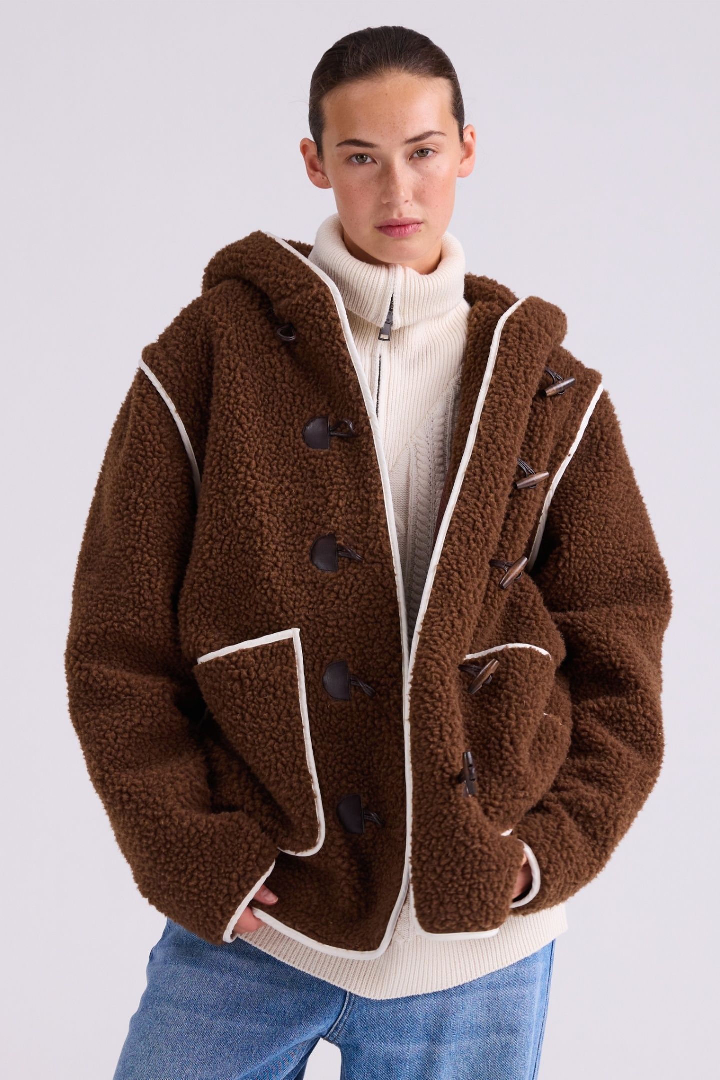ALIS TEDDY JACKET BROWN 5
