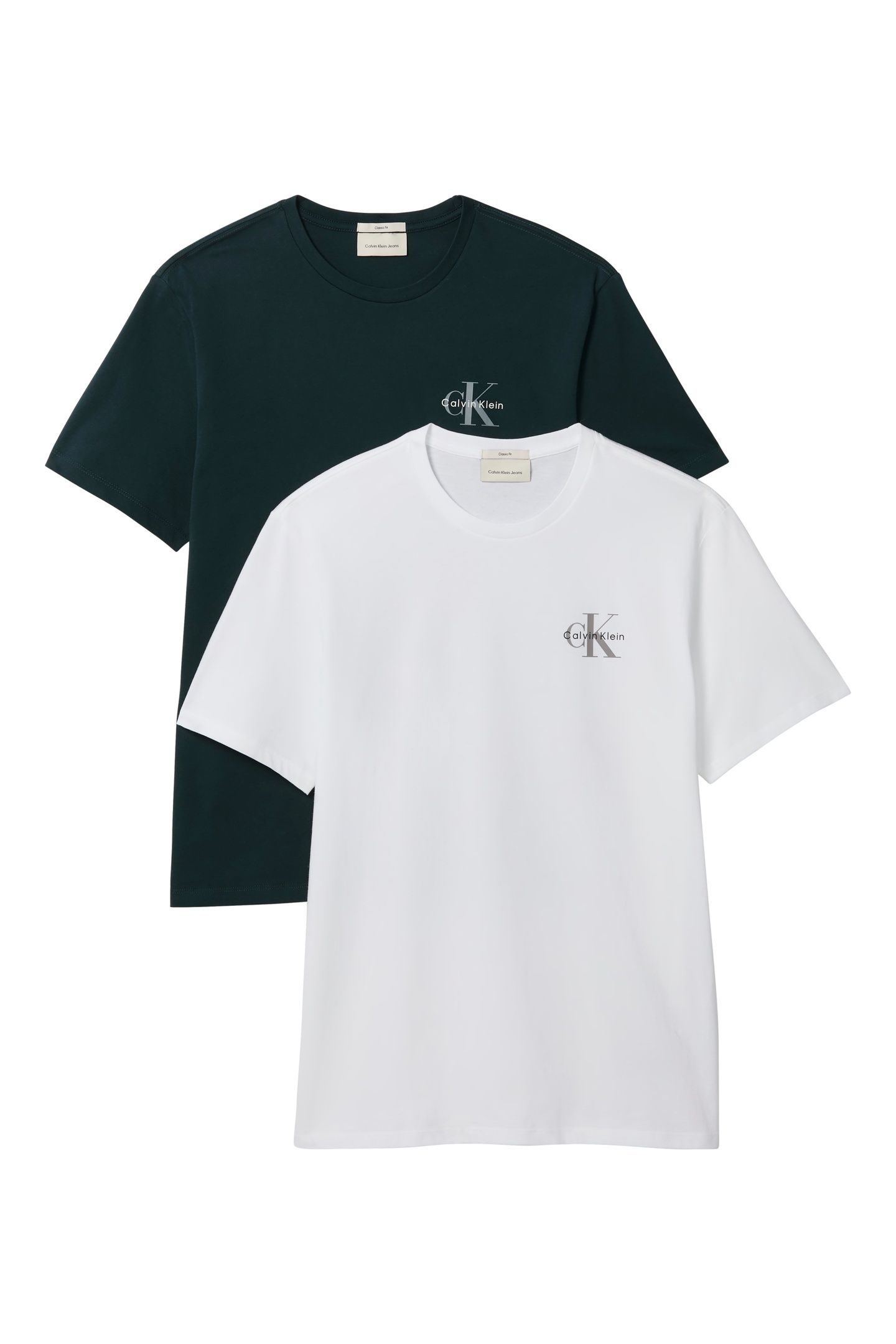 SS 30S CLASSIC MICRO TEE BRIGHT WHITE/DARK TEAL 1