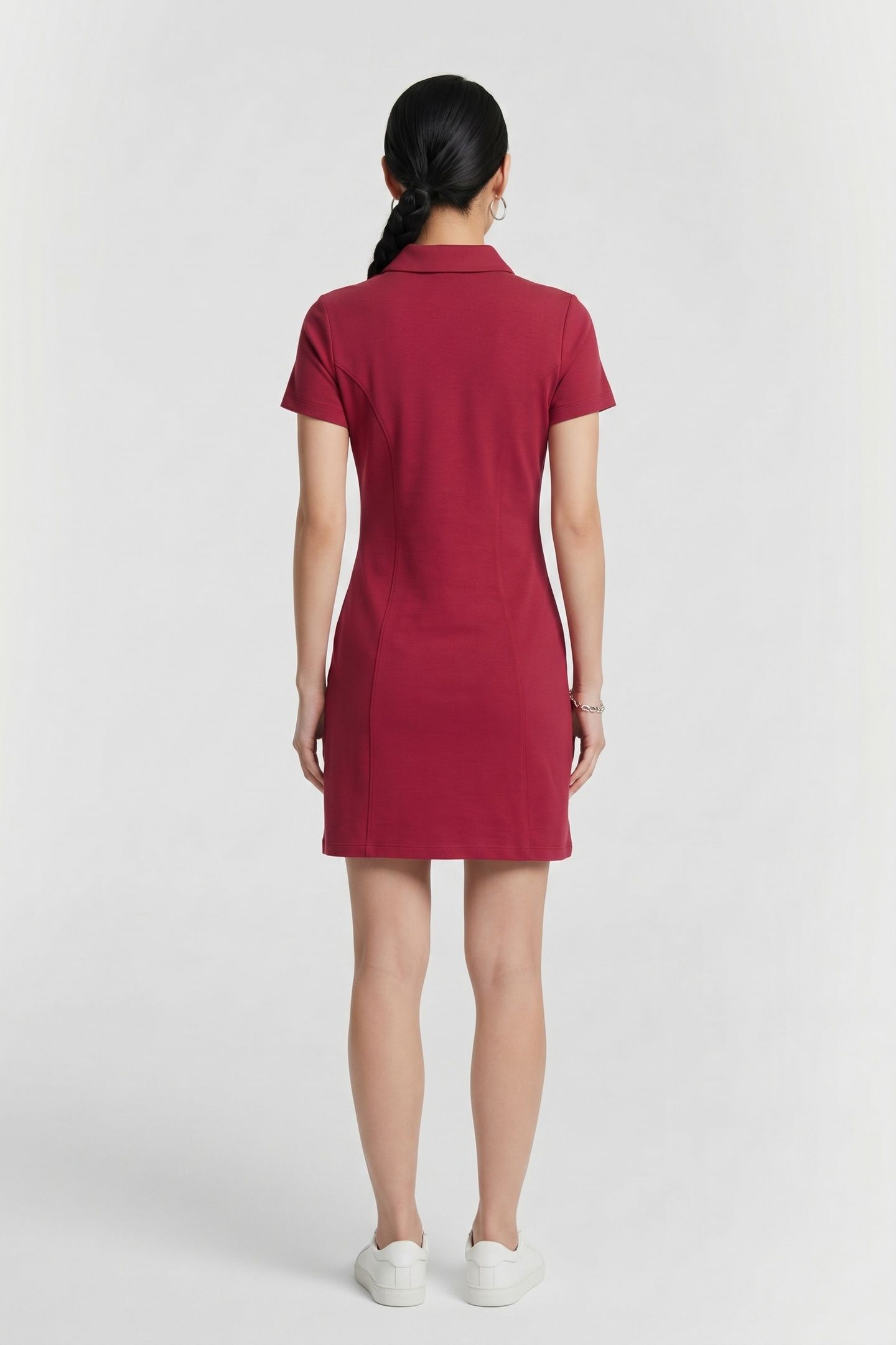 IKON SKETCH POLO ZIPPED DRESS PERSIAN RED 2