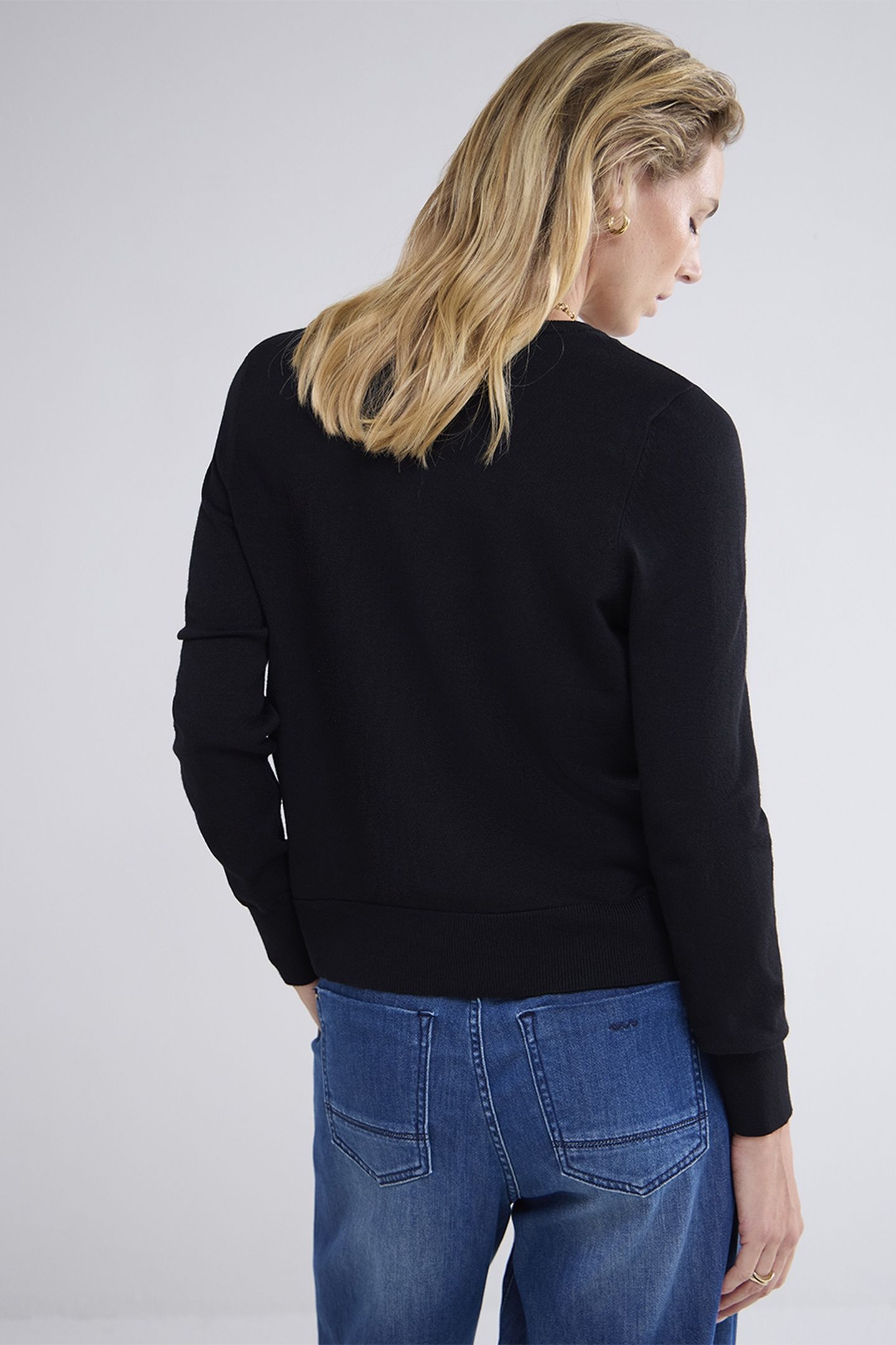 SHORT CARDIGAN SOFT VISCOSE POLYAMIDE KNIT BLACK 3