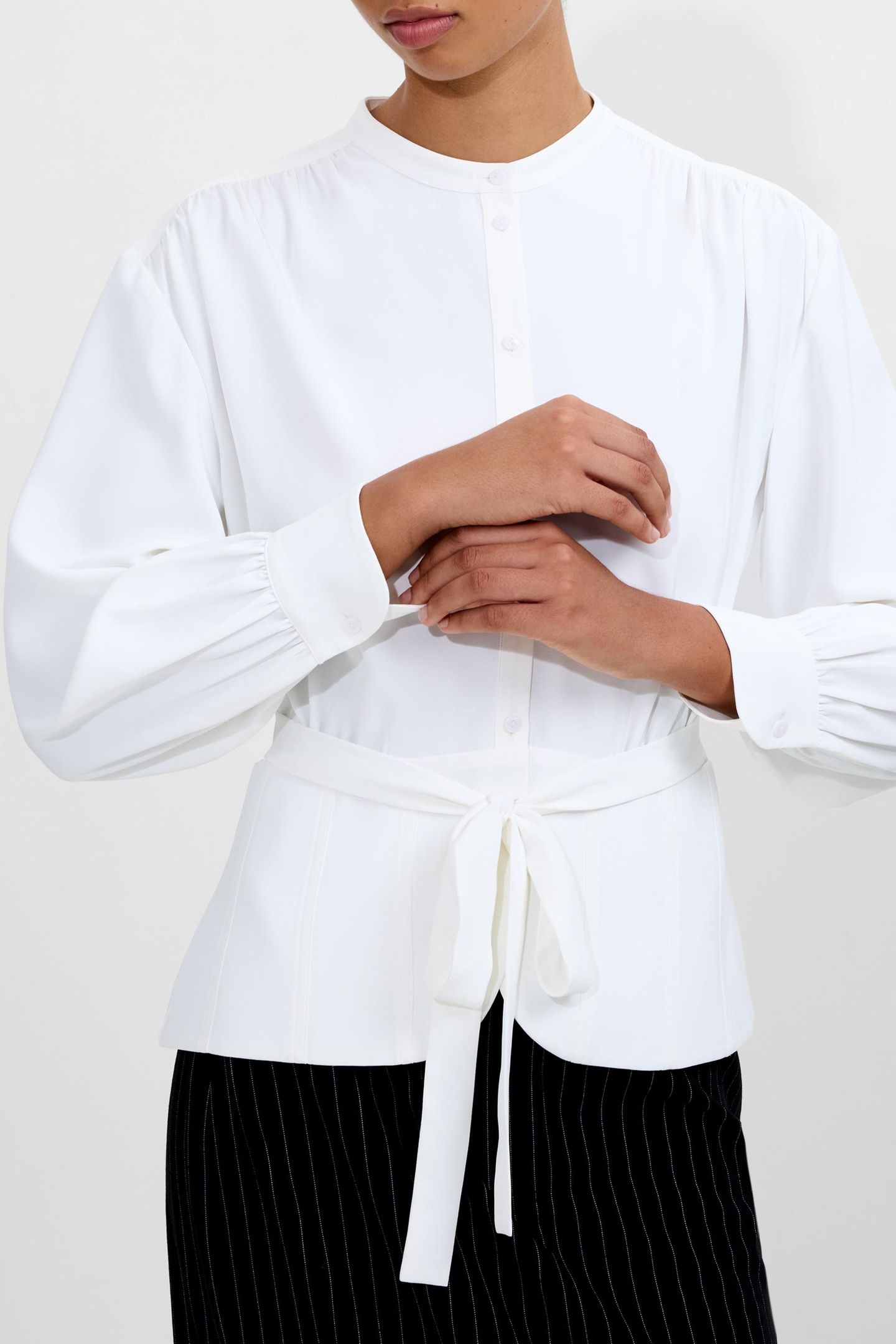 AREZZO LS WAIST TIE SHIRT WINTER WHITE 2