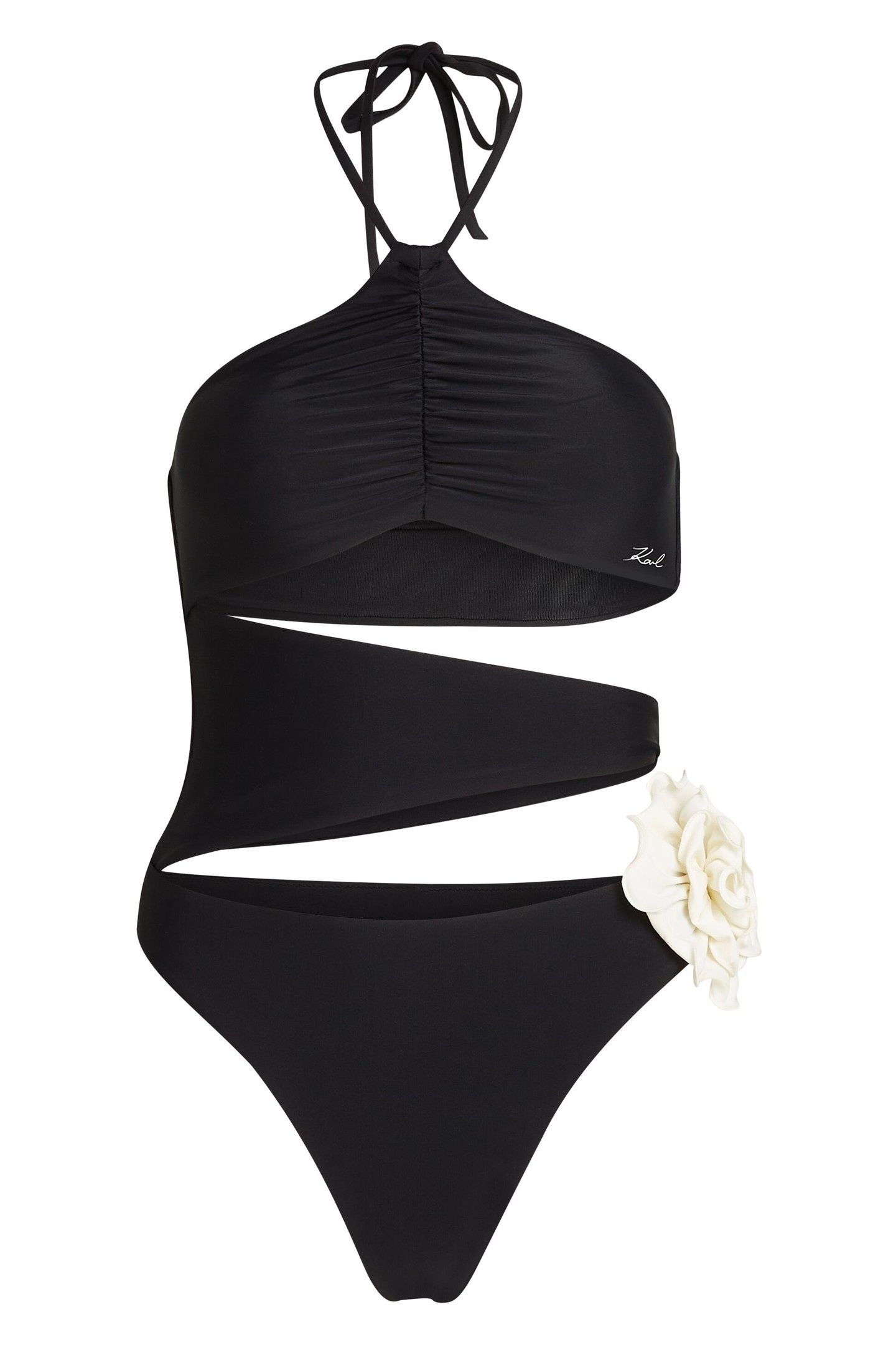 KARL DNA FLOWER SWIMSUIT BLACK 5