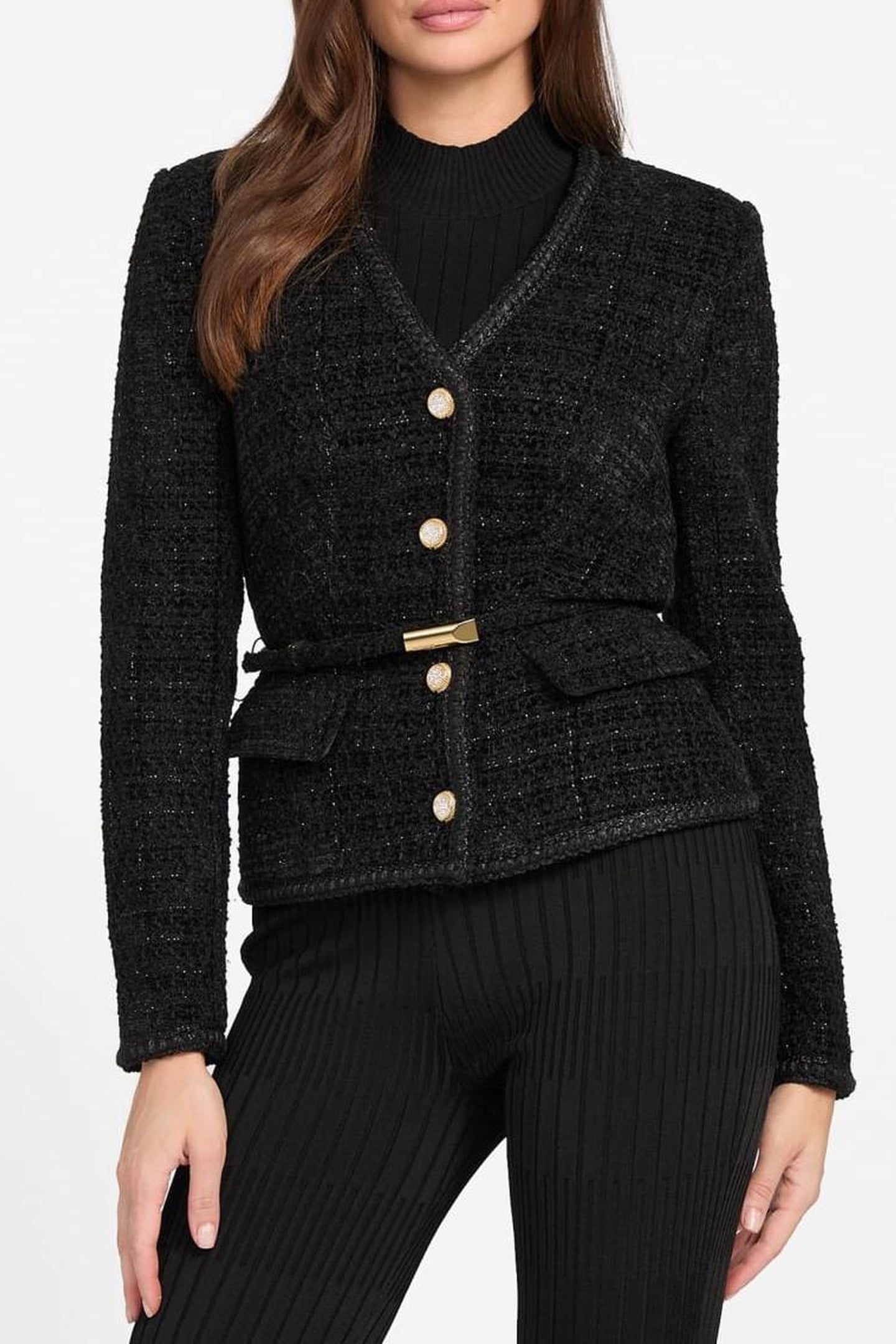 SUE BELTED BLAZER JET BLACK A996 1