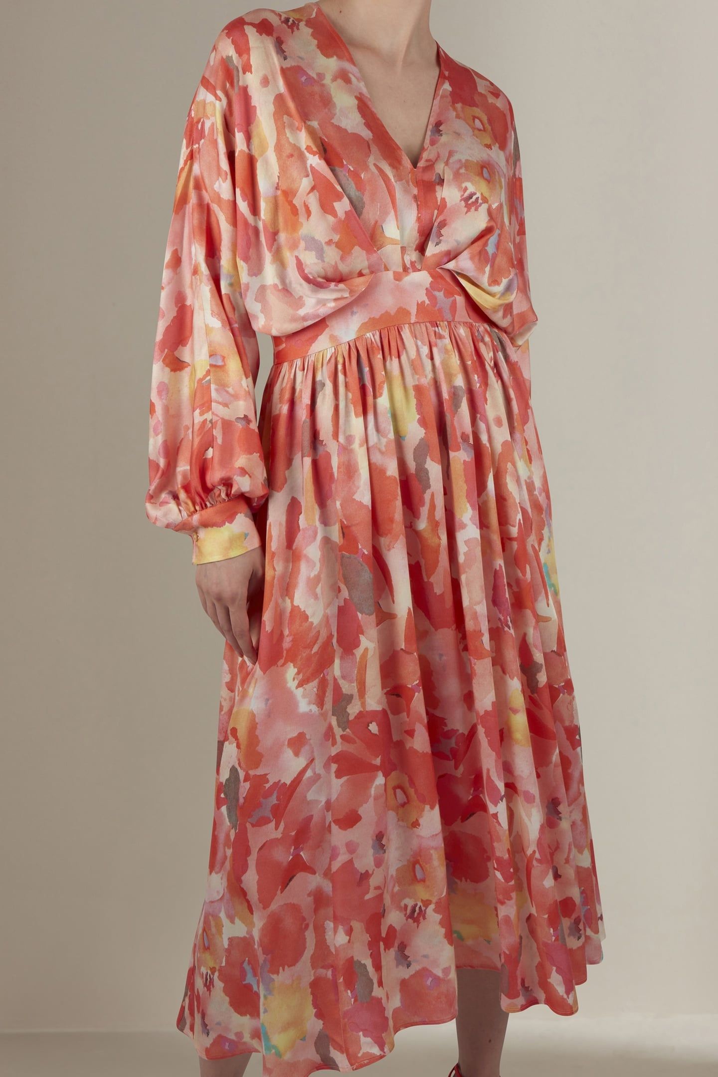 EDVINA DRESS ORANGE PATTERN 1