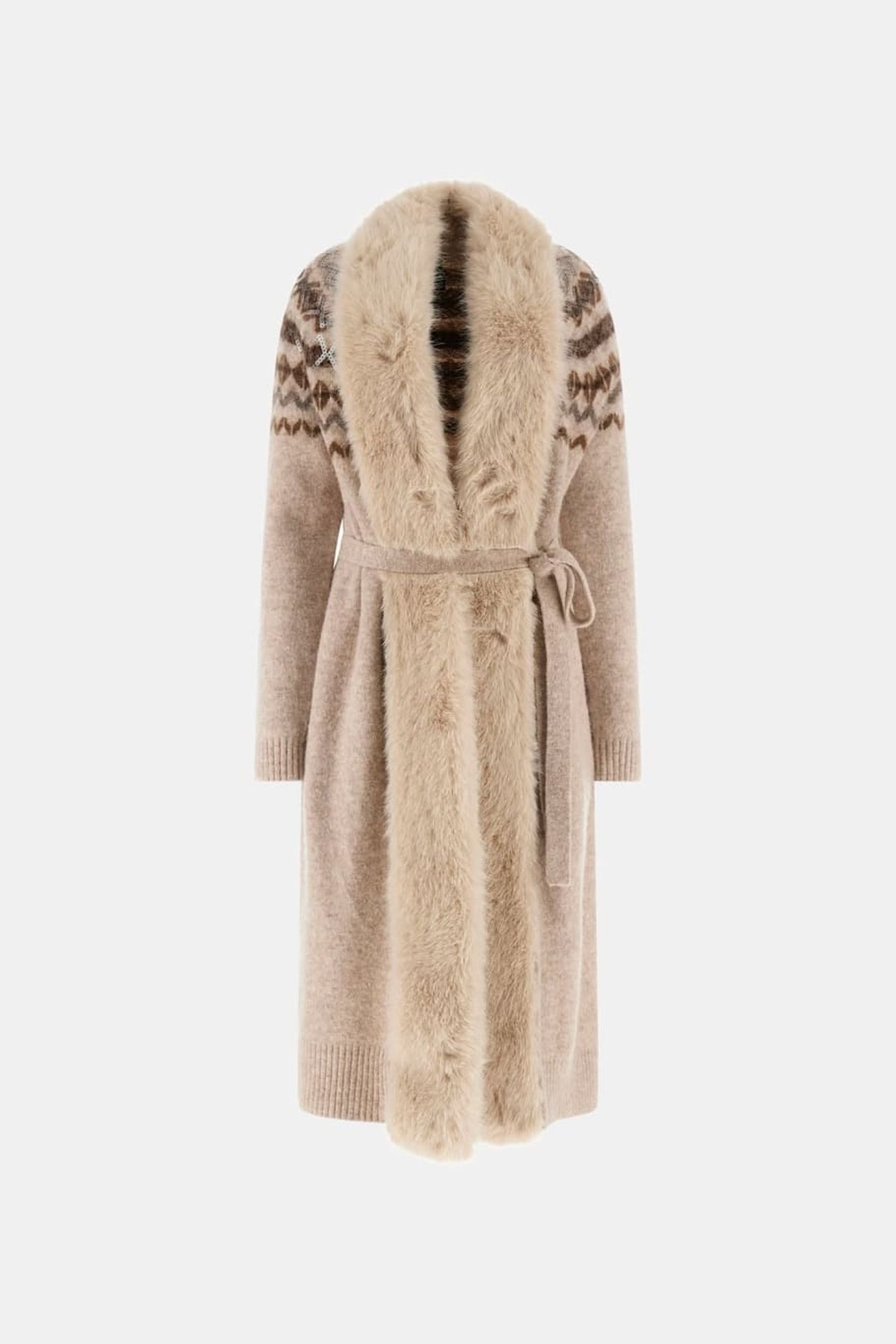 AKILAH LONG CARDI WI VELVET TAUPE HEATHER 7
