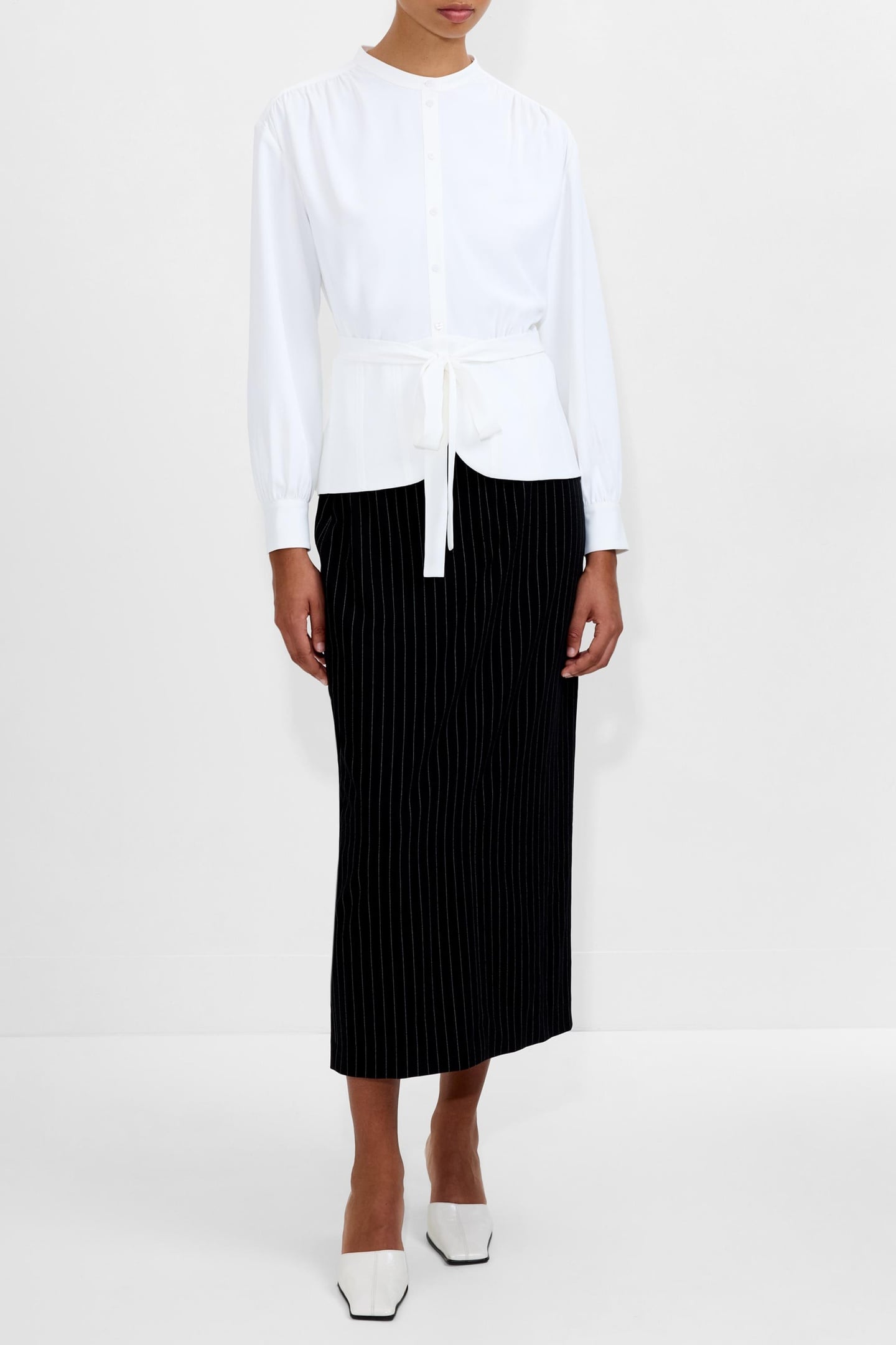 AREZZO LS WAIST TIE SHIRT WINTER WHITE 1