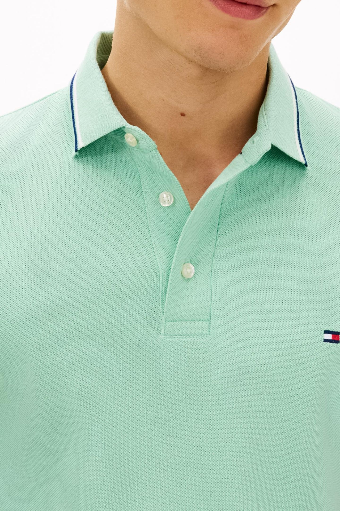 TIPPED SLIM FIT POLO CRUSHED MINT 5