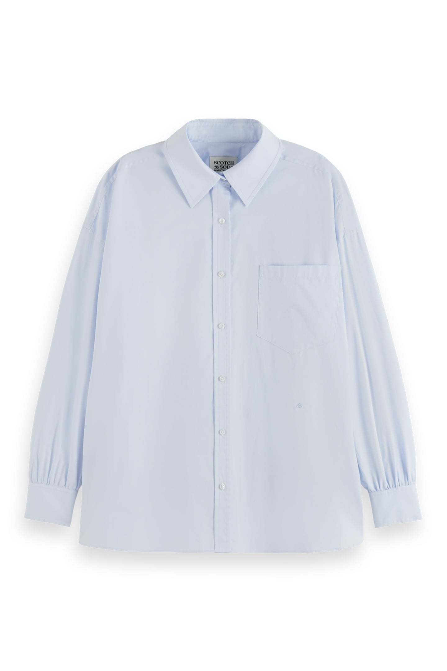 GIRLFRIEND POPLIN SHIRT SHIRTING BLUE 1