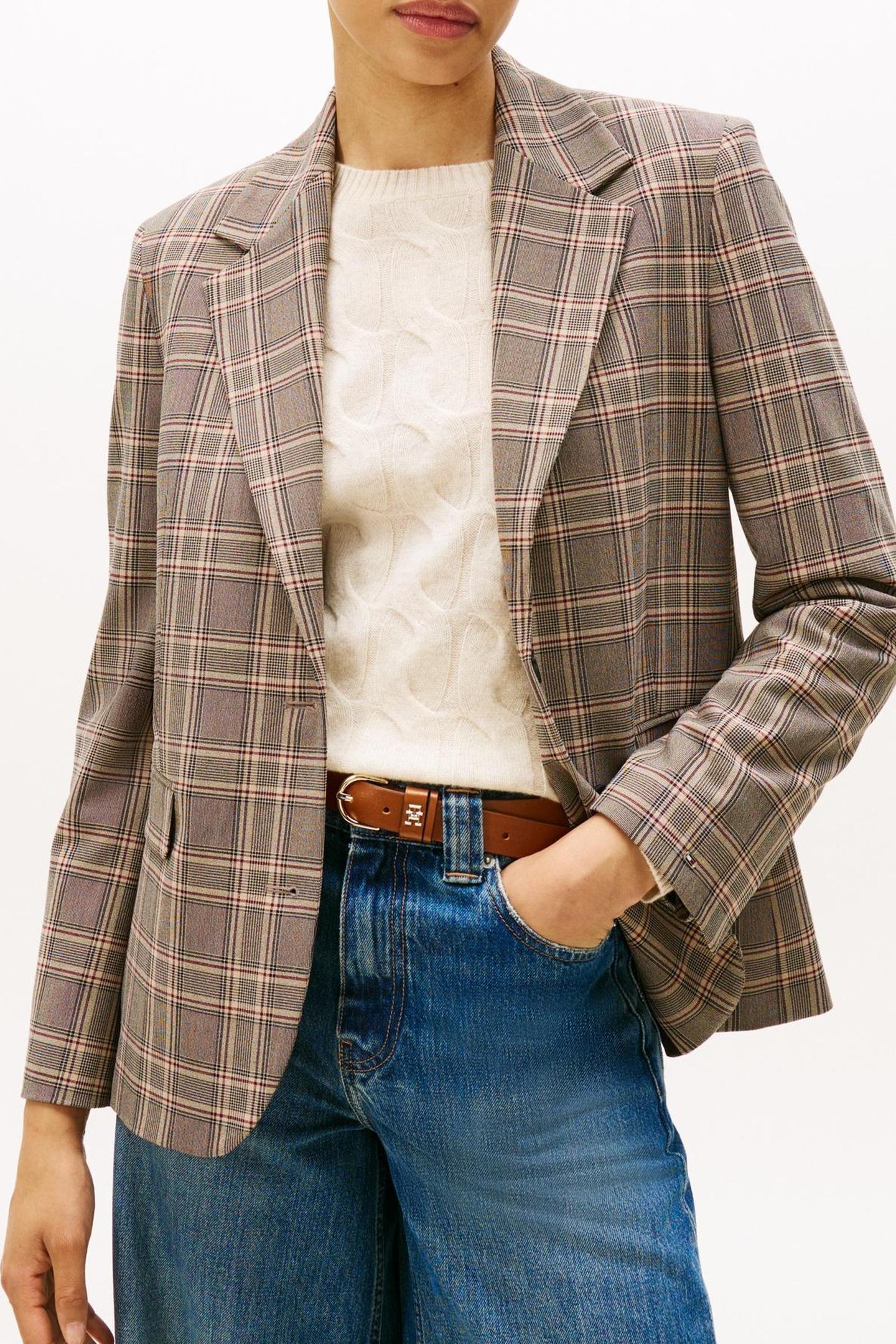 CORE CHECK REGULAR STRAIGHT BLAZER BROWN 3