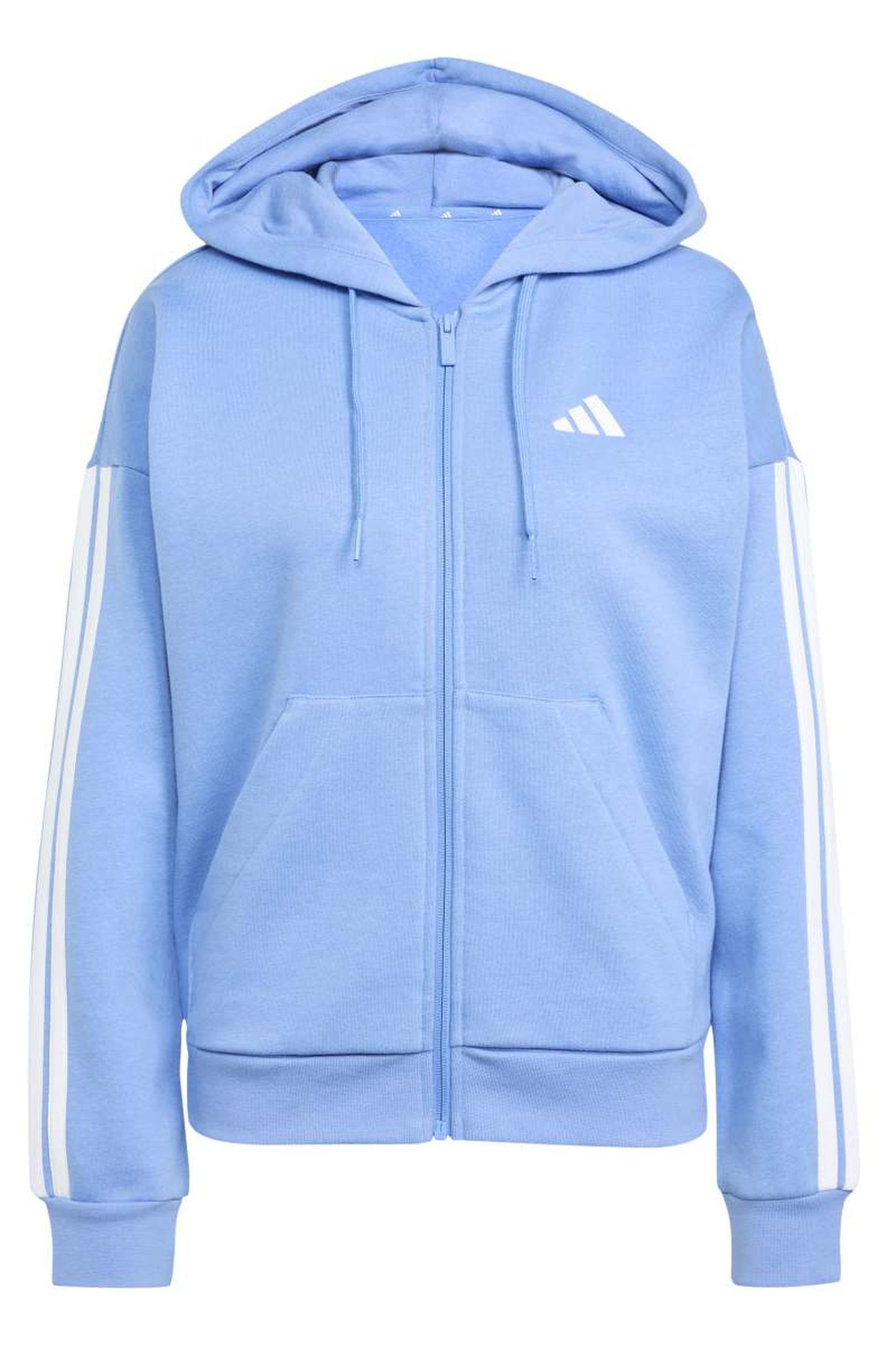 SPORTSWEAR ESSENTIALS 3-STRIPES FULL-ZIP FLEECE HOODIE BLUE 4