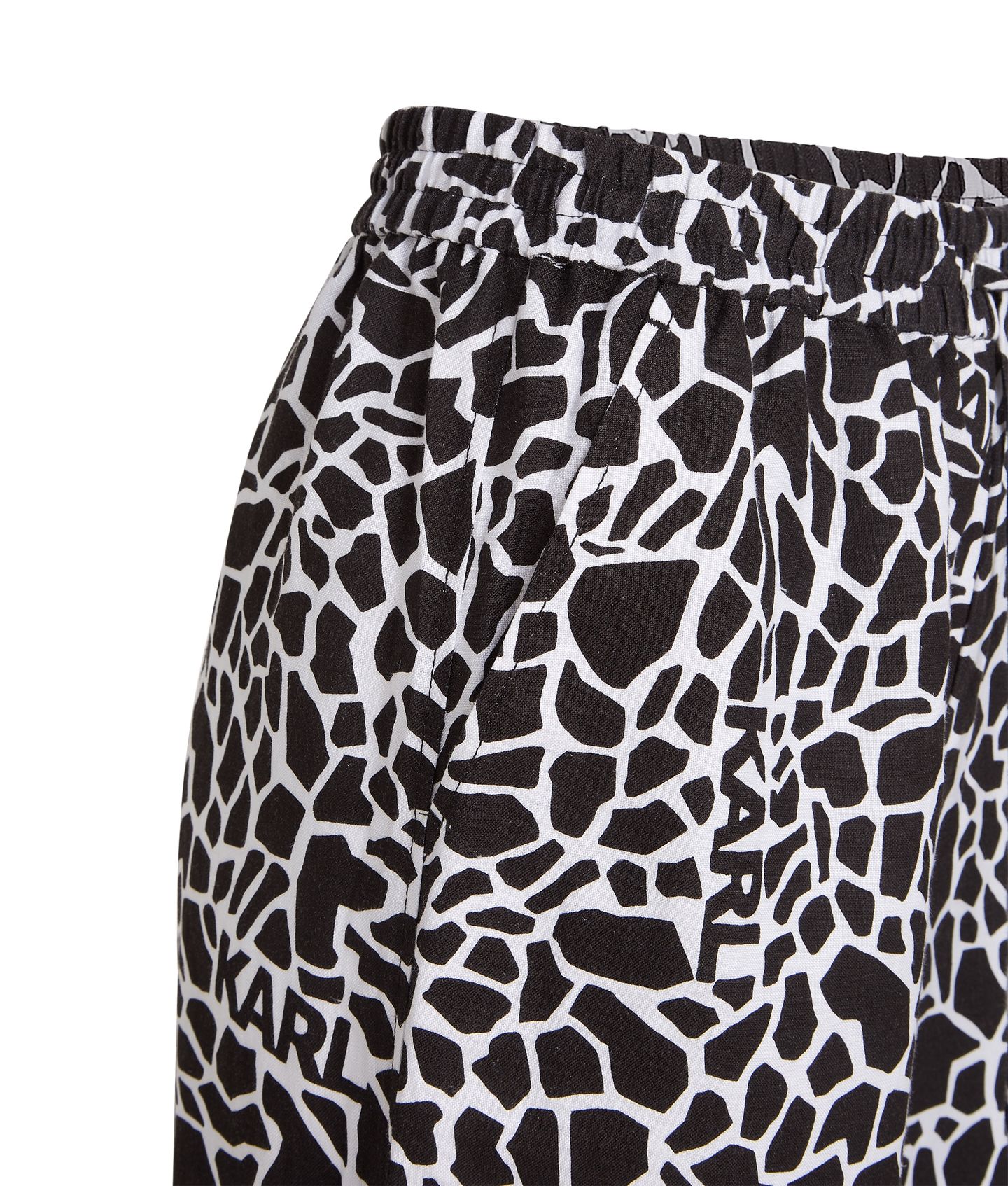 LINEN BLEND PANTS GIRAFFE BLACK/WHITE 5