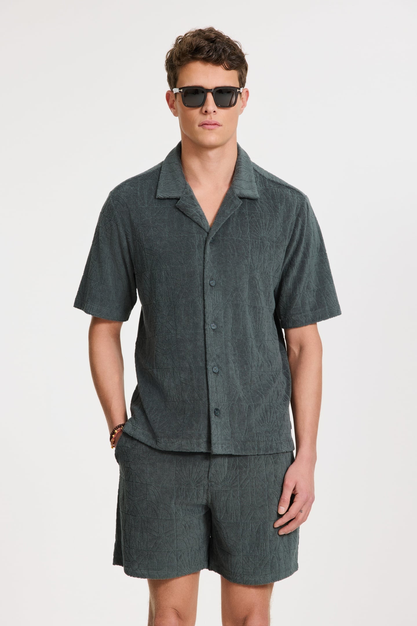 TED SHORT SLEEVE SHIRT GEO SUN GREEN SMOKEY GEO SUN 1