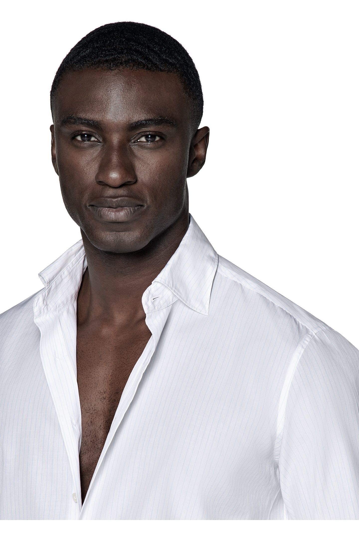L. BLUE STRIPE POPLIN CASUAL SHIRTS WHITE 3