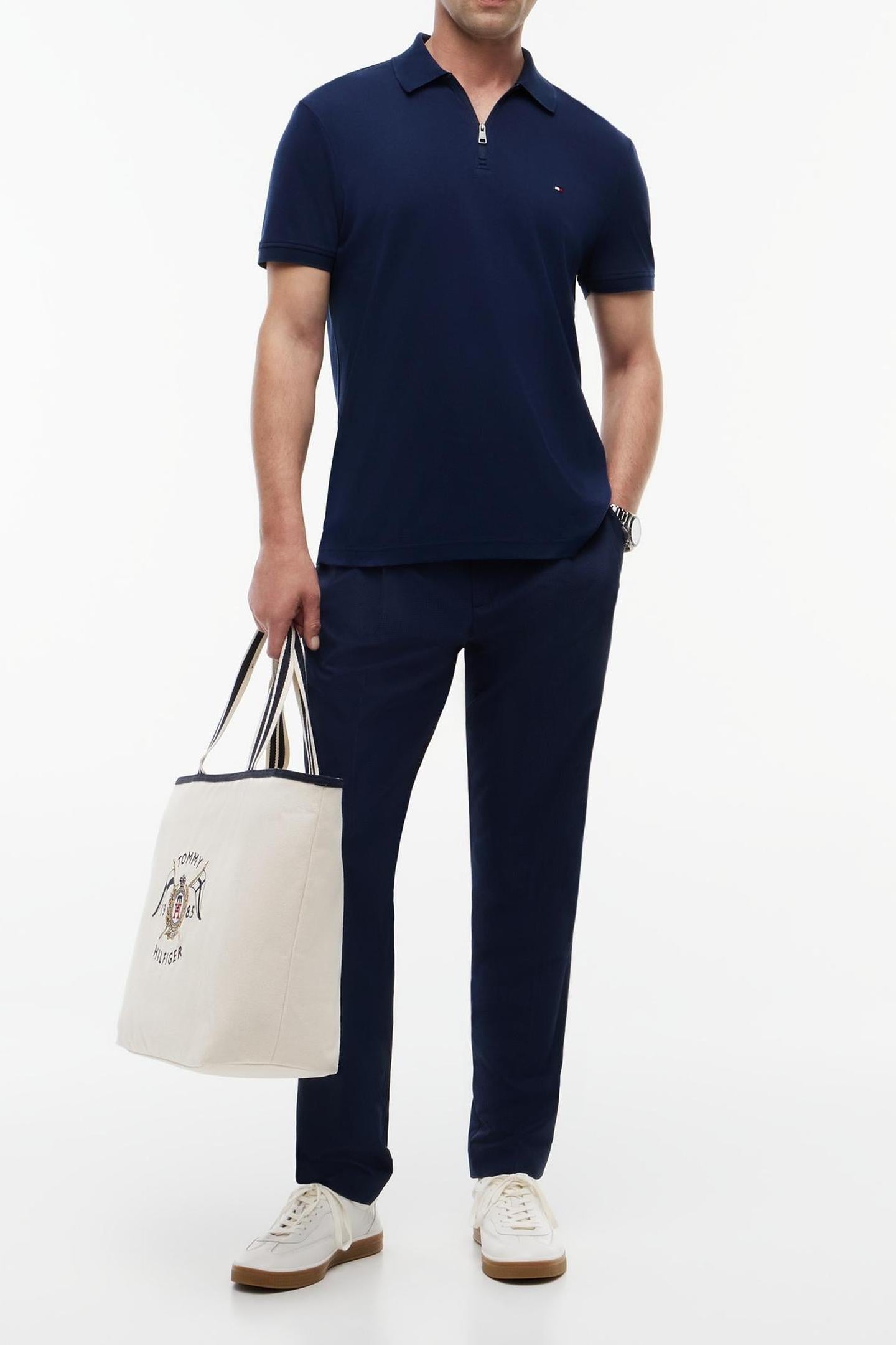 INTERLOCK ZIP REGULAR POLO CARBON NAVY 1