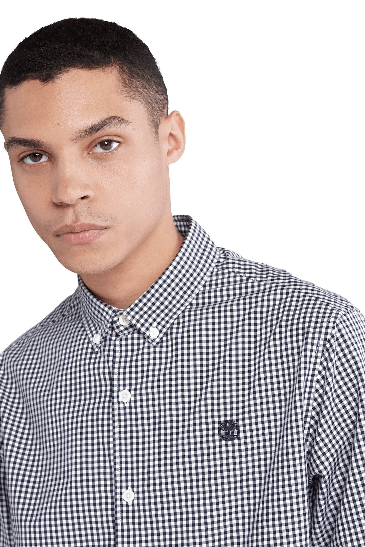 MICRO GINGHAM POPLIN SHIRT DRK SAPPHIRE YD 4
