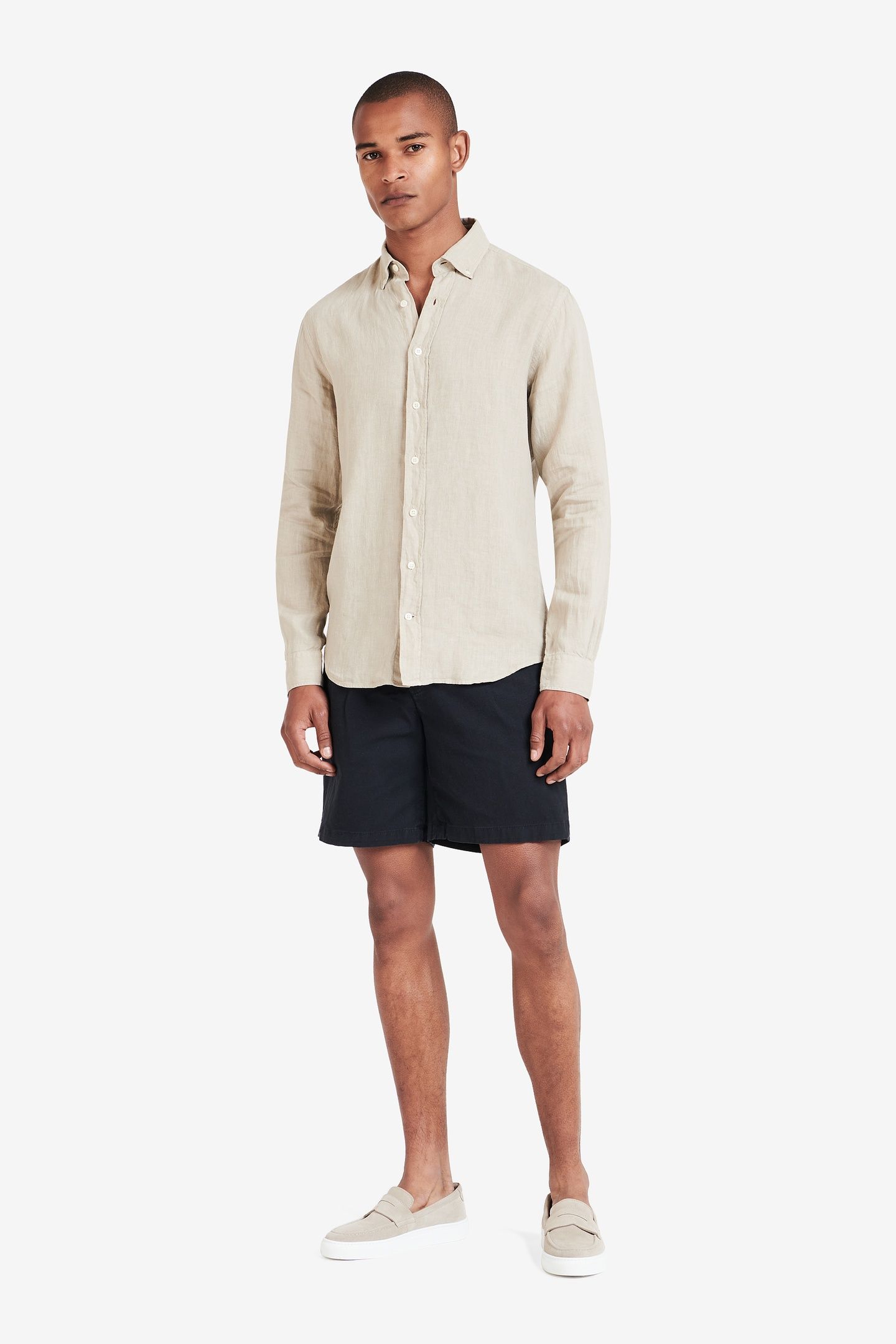 OAKLAND COTTON-LINEN STRETCH NAVY 2