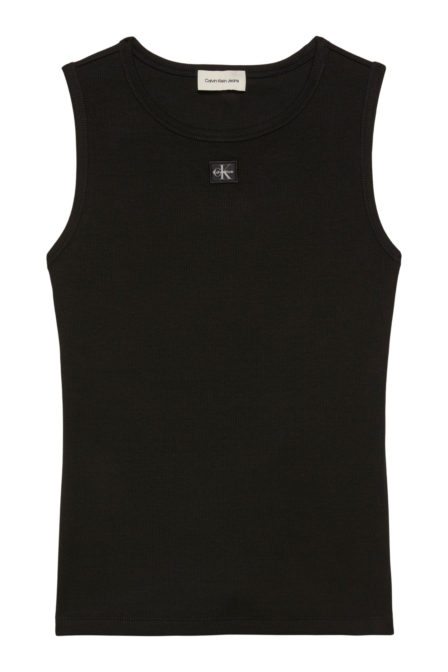 SL WOVEN LABEL 2X2 TANK TOP BLACK 4