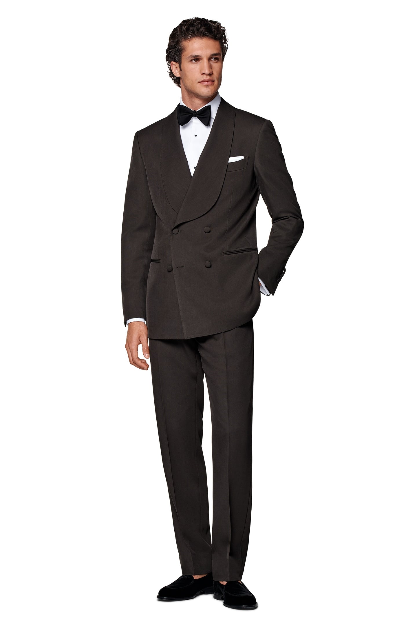 MILANO DARK BROWN PURE WOOL S120 NESTED TUXEDOS DARK BROWN 3