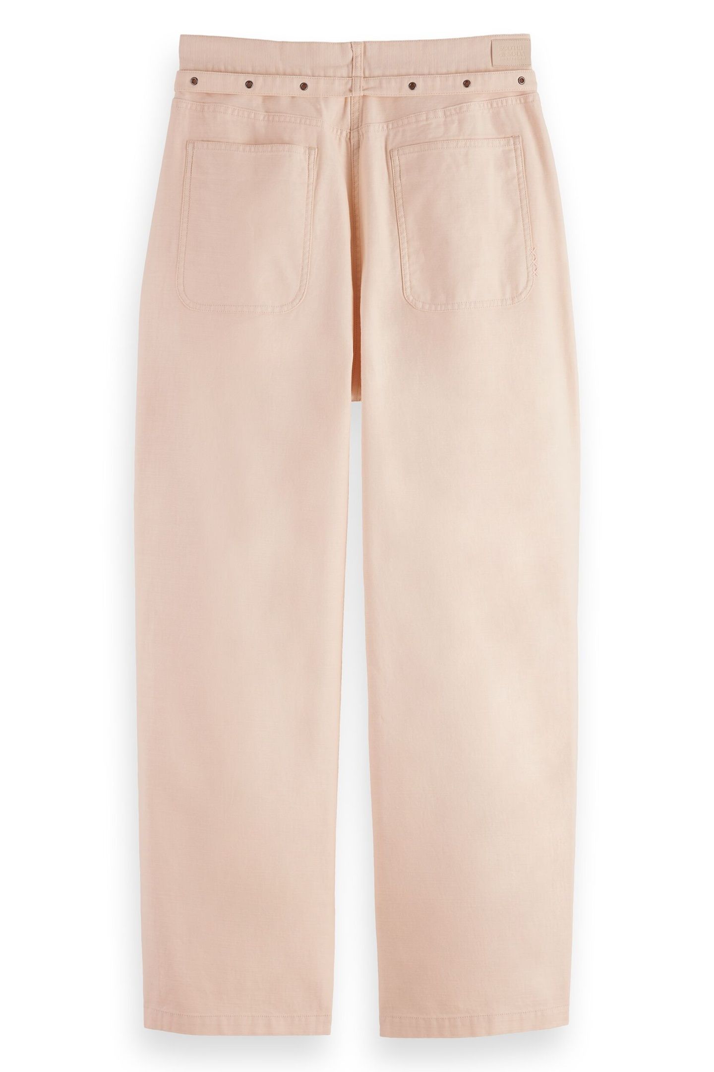ASTER HIGH RISE WIDE LEG COTTON PANT POWDERED PEACH 4