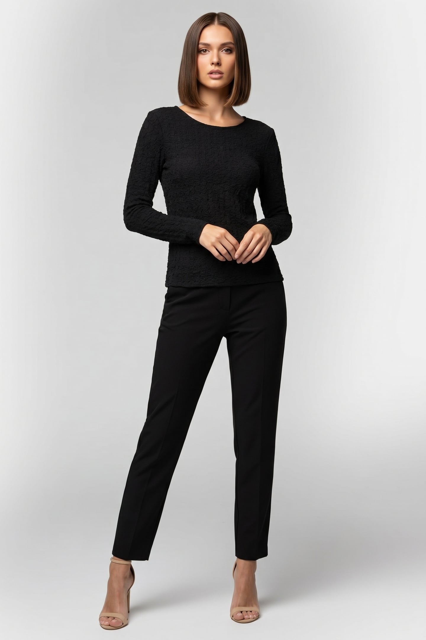LOUISE SMOCK TOP BLACK 1