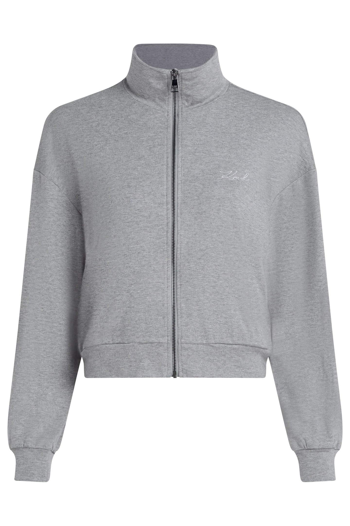 SIGNATURE LUREX ZIP UP MEDIUM GREY MELANGE 5