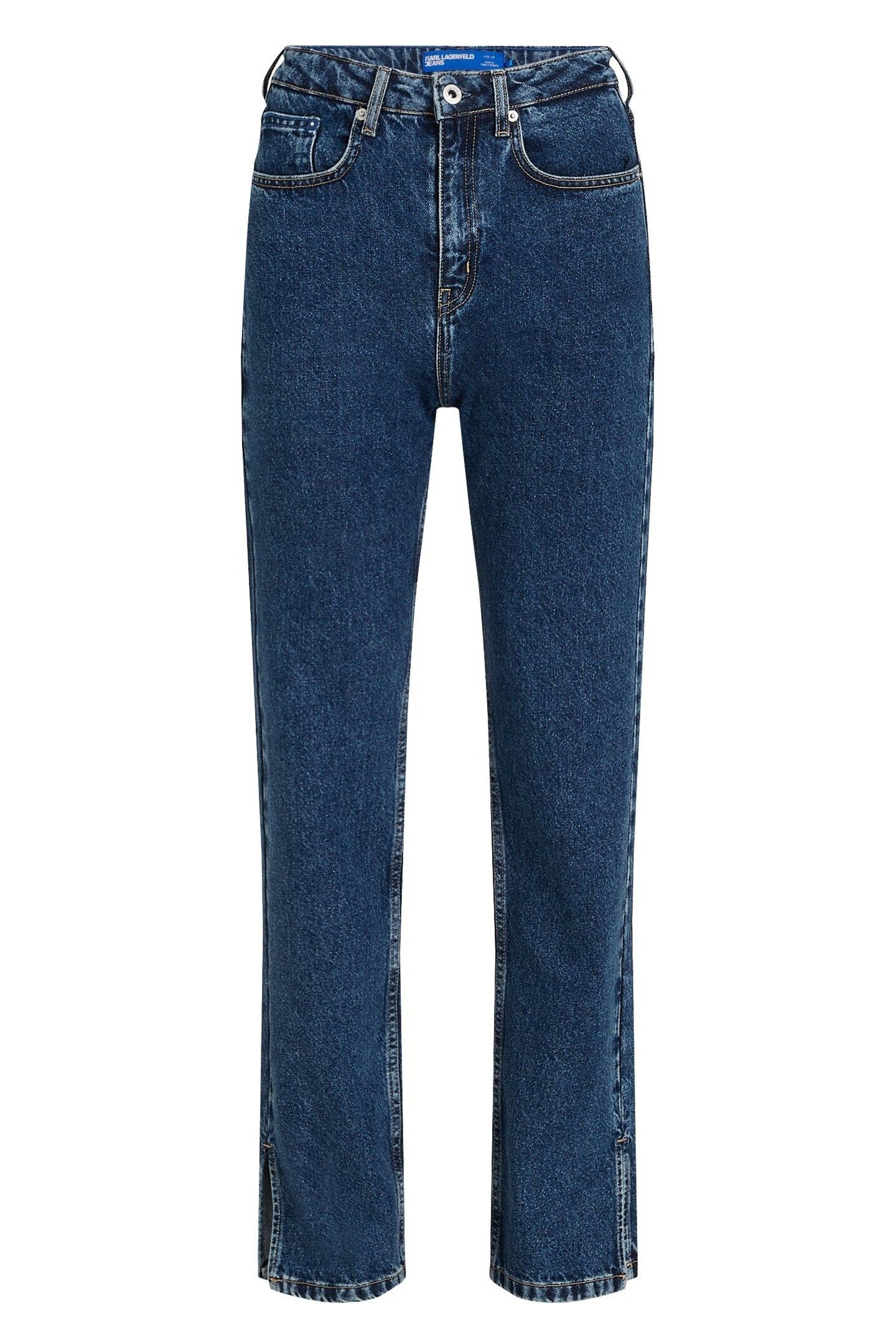 STRAIGHT W/ SLIT DENIM WASHED STONE BLUE 3