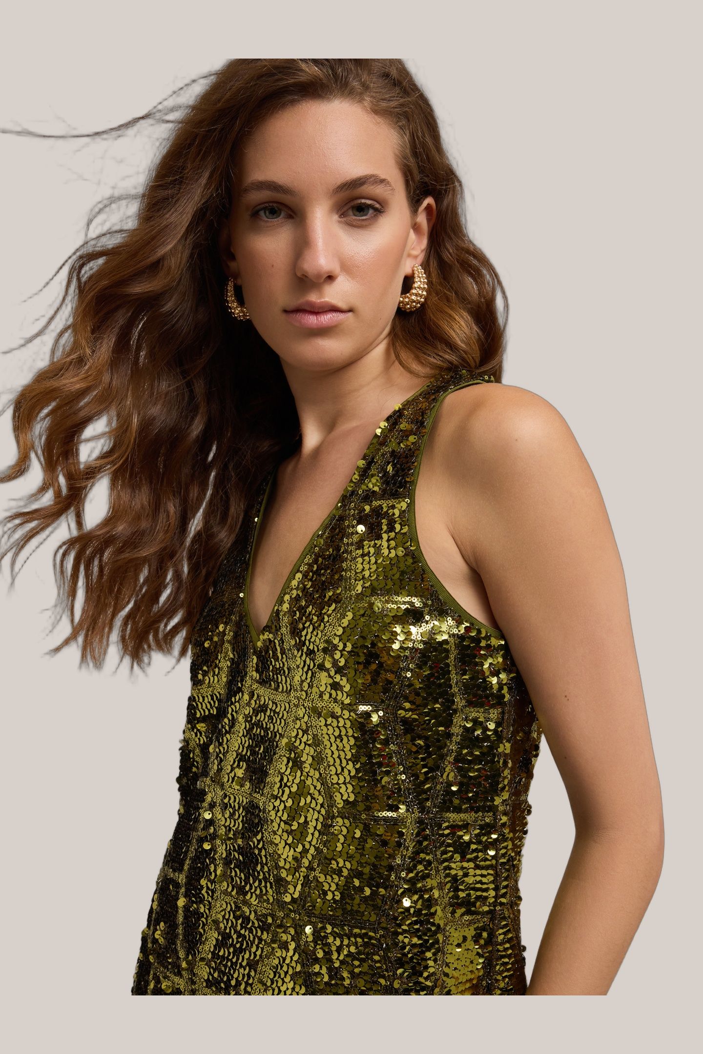 SEQUIN DRESS WITH GEOMETRIC DESIGN GREEN 5