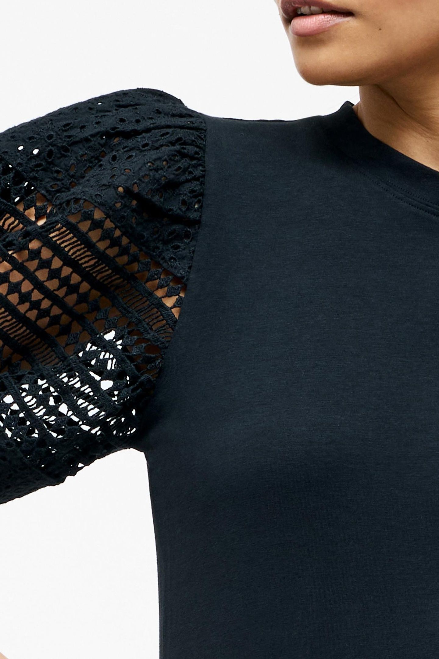 CROCHET LACE SLV BLACK 4