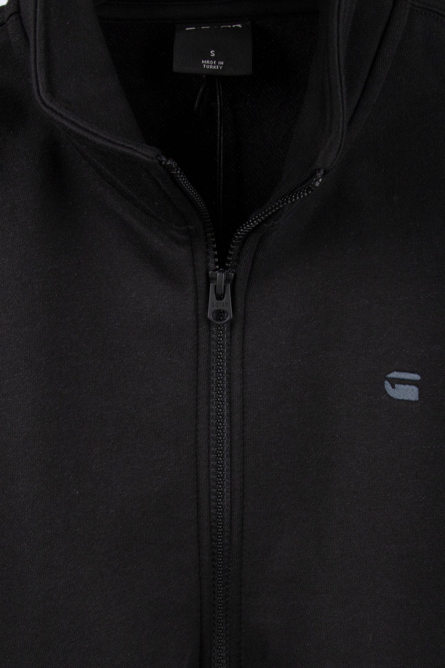 ZIP STAND UP COLLAR SWEAT L\S DK BLACK 6