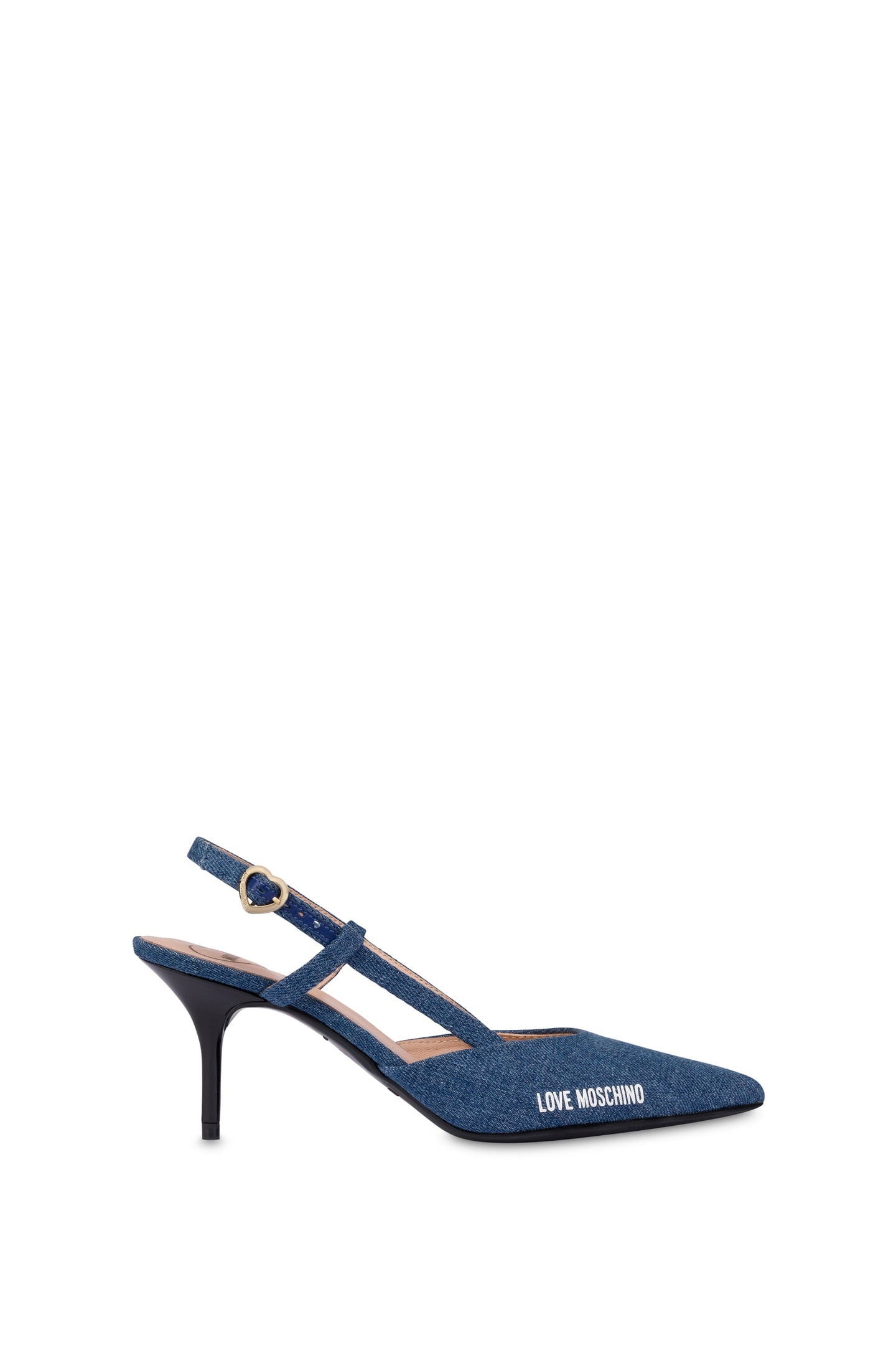 SLINGBACK IN DENIM RUBBER LOGO BLUE 1
