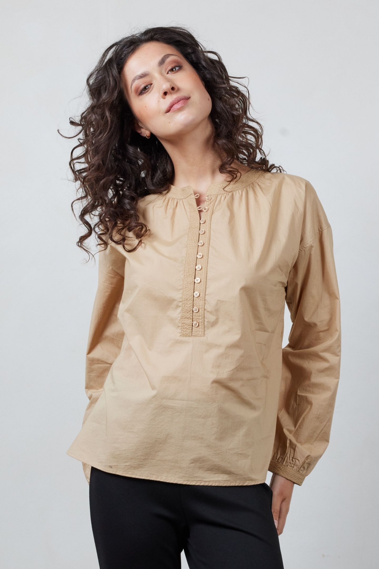 BLOUSE CHANDY TAN BROWN 1