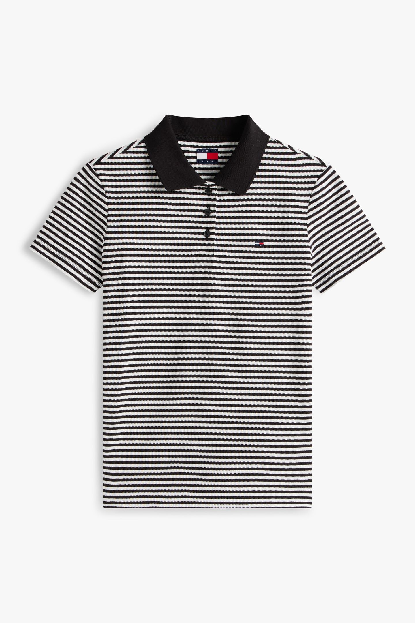 TJW SLIM ESSENTIAL POLO BLACK/ECRU STRIPE 4