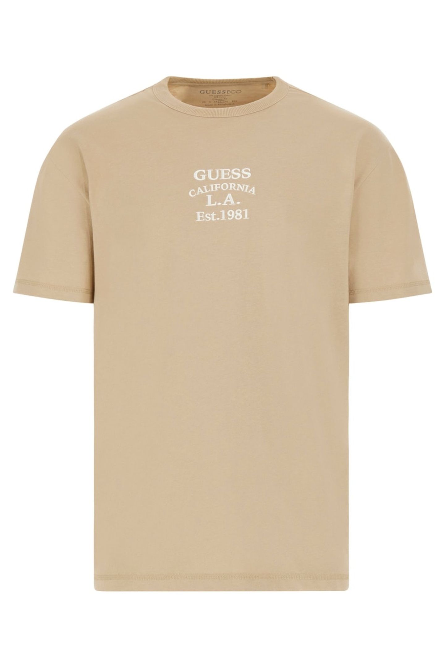 GUESS ECO SS CN OVER EMBRO TEE NEUTRAL SAND 1