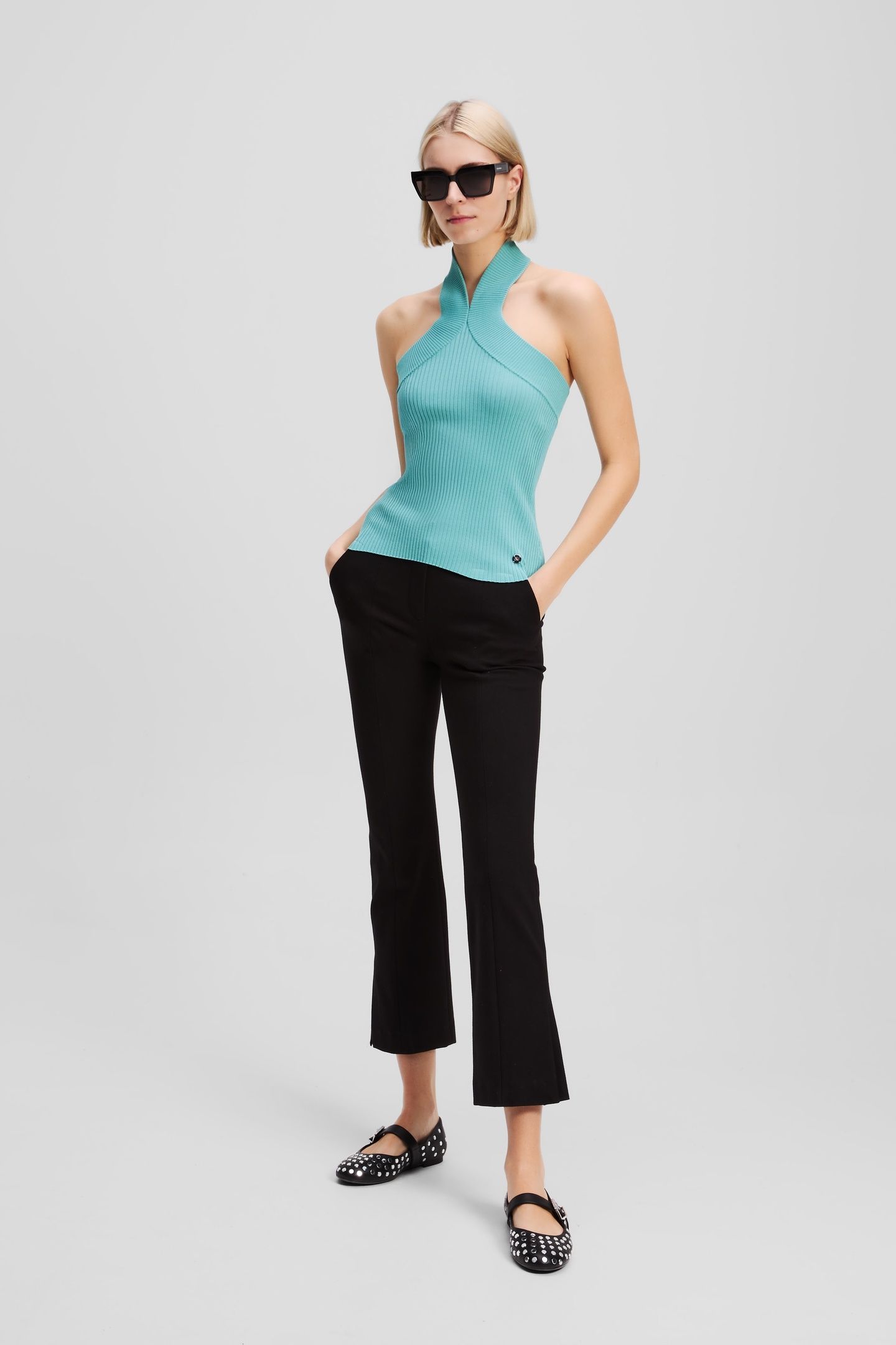 HALTERNECK KNIT TANK STILL WATER 5