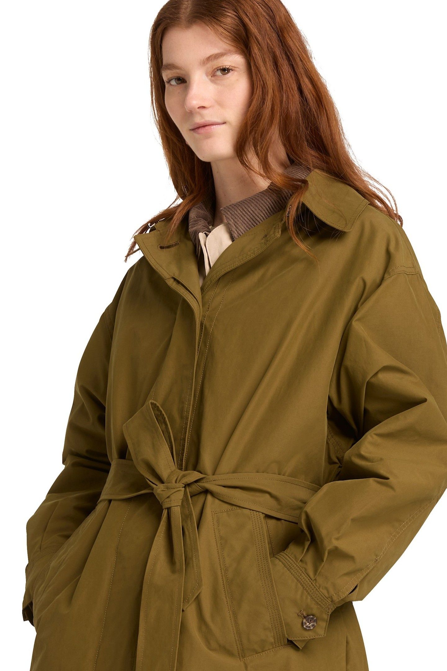 WATER REPELLENT LONG MAC COAT OLIVE 3