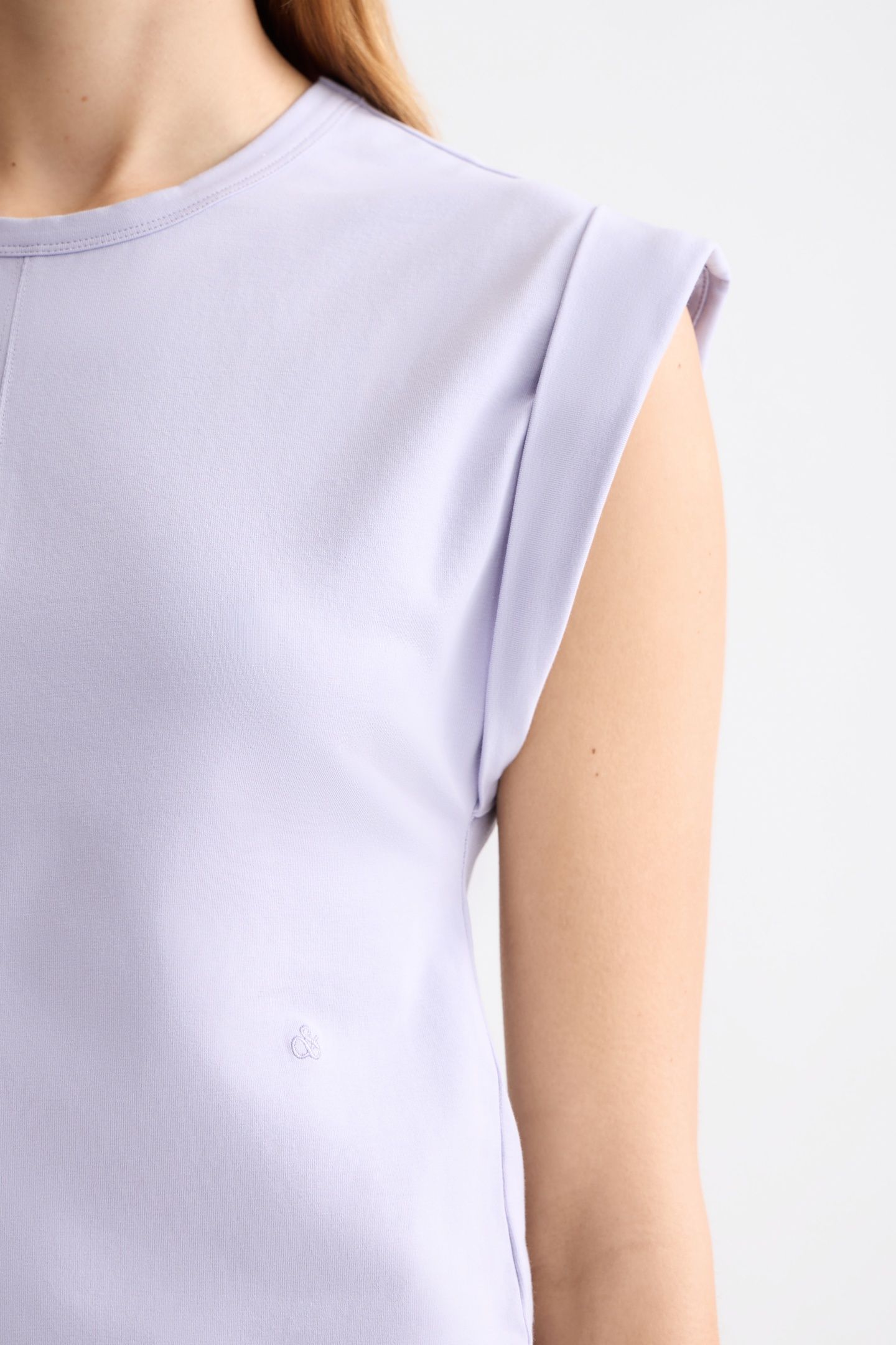 FITTED ROLLED-UP SLEEVE T-SHIRT LANGUID LAVENDER 2