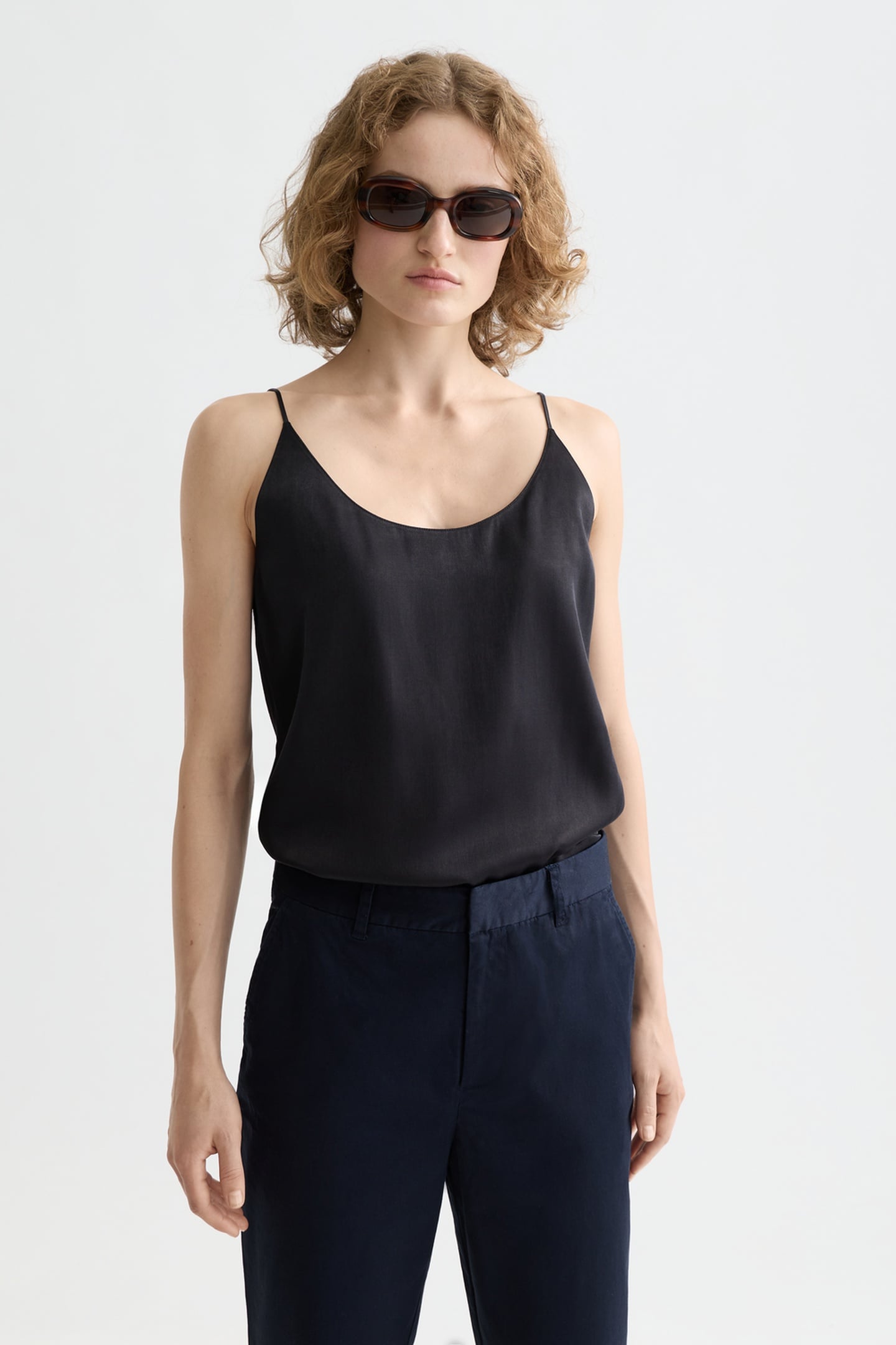 JERSEY WOVEN TANK BLACK 1
