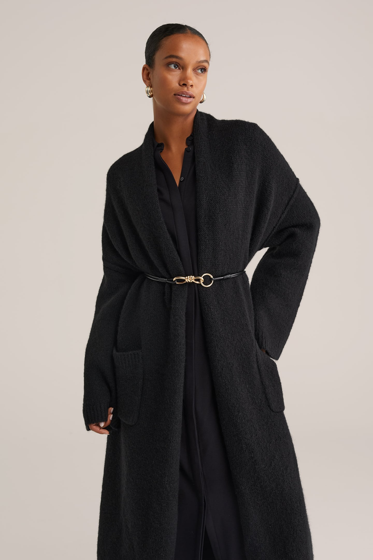 KNITTED CARDIGAN BLACK 1