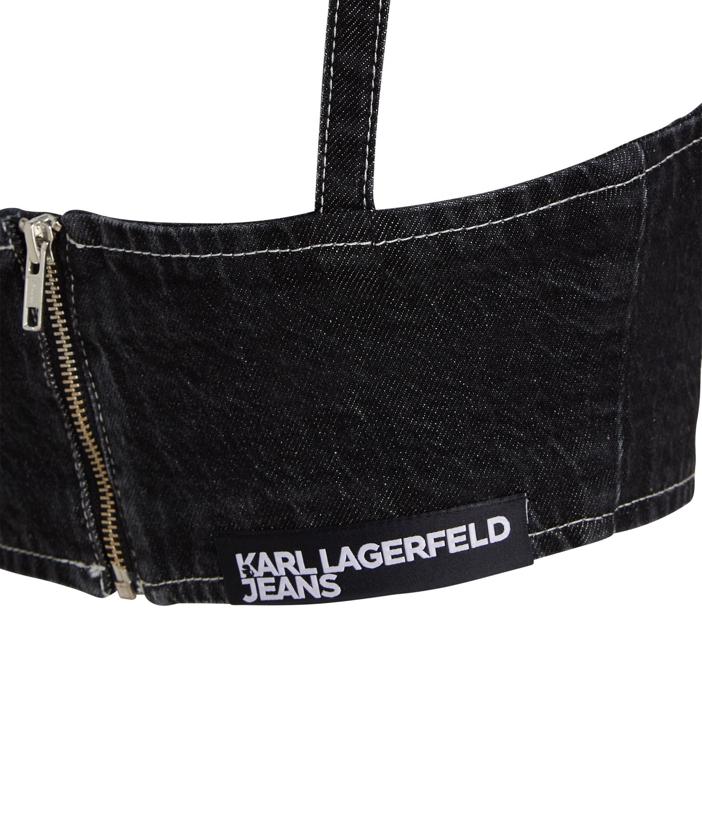 KLJ DENIM BUSTIER WASHED BLACK CONTRAST 7