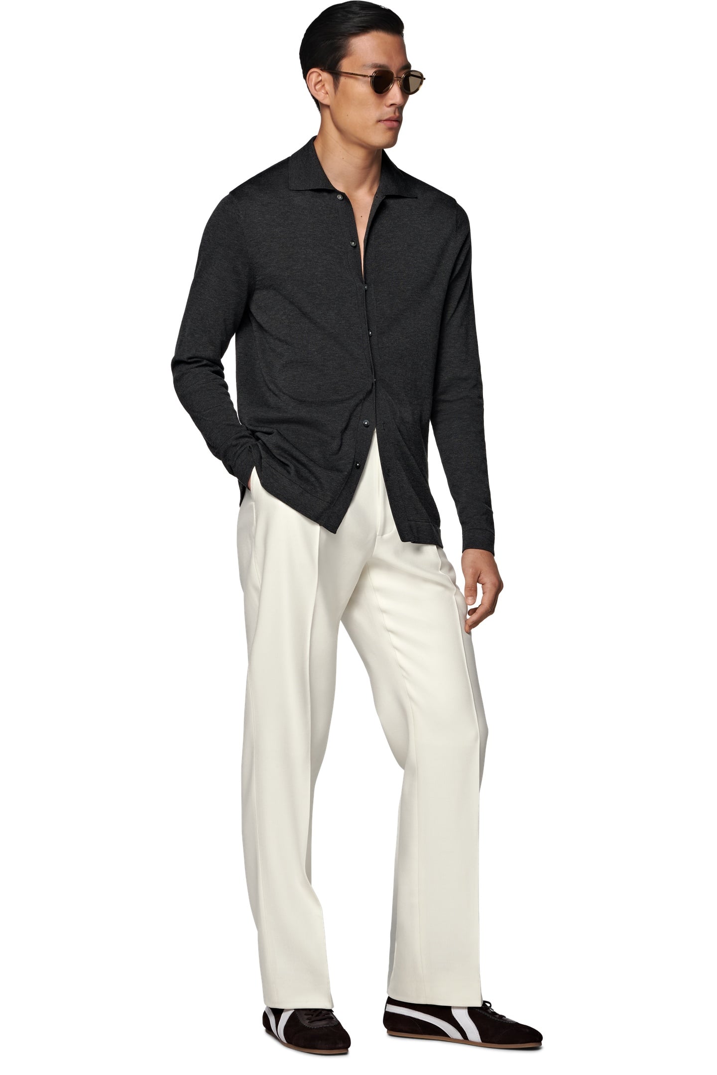 LS POLO CARDIGAN DARK GREY POLO DARK GREY 1