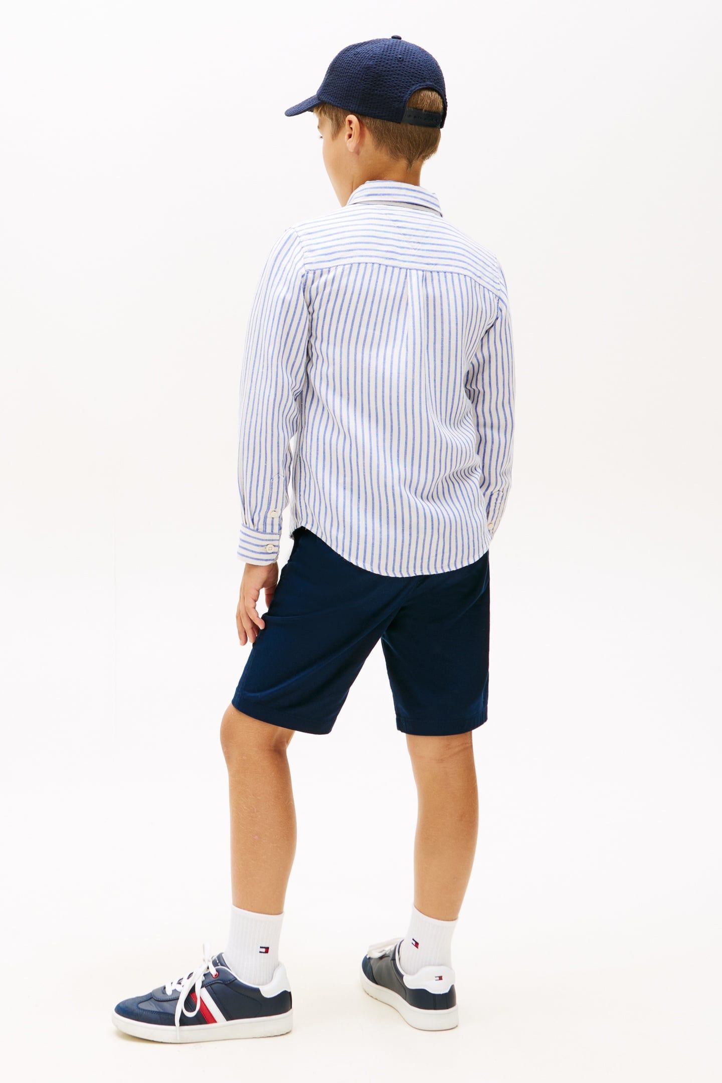 BOYS LINEN BLEND STRIPED SHIRT EMPIRE BLUE STRIPE 3
